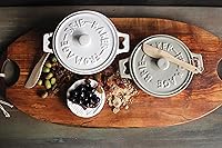 Vista 5 de Creative Co-Op Brie Bakers with Lids & Wood Spreaders (Set of 2 Colors)