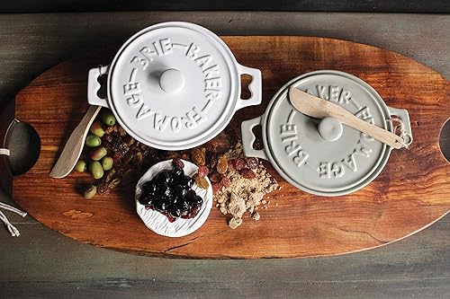 Miniatura 5 de Creative Co-Op Brie Bakers con tapas y esparcidores de madera (juego de 2 colores)