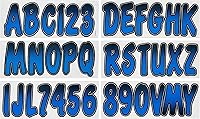 Vista 18 de Kit de registro número de fábrica, color azul y negro de Hardline Products, Blanco/Negro