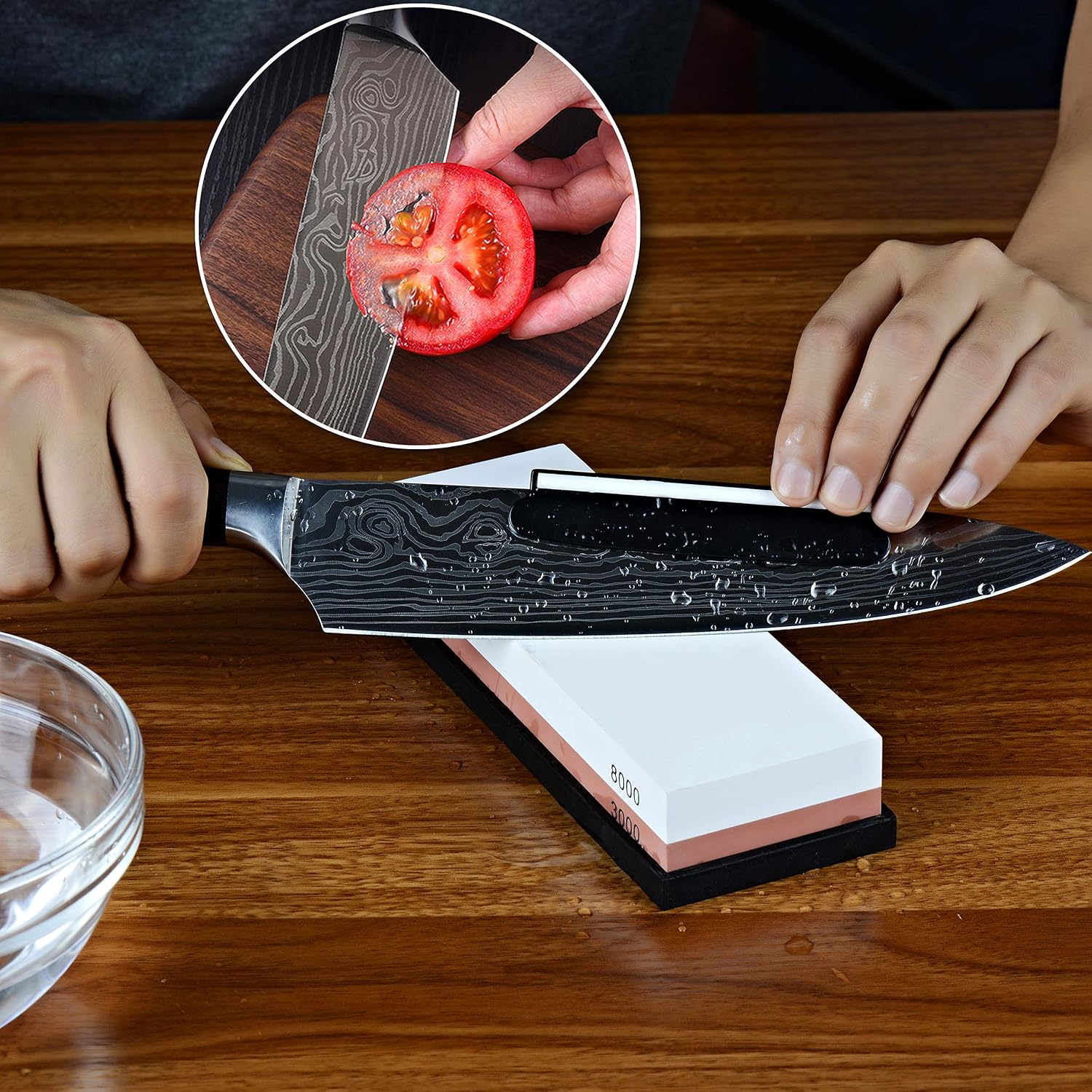 Exclusive Discount 70% Price Professional Knife Sharpening Stone 3000/8000 Whetstone, Premium Knife Sharpener, Trilancer Waterstone, Angle Guide and User Manual Included