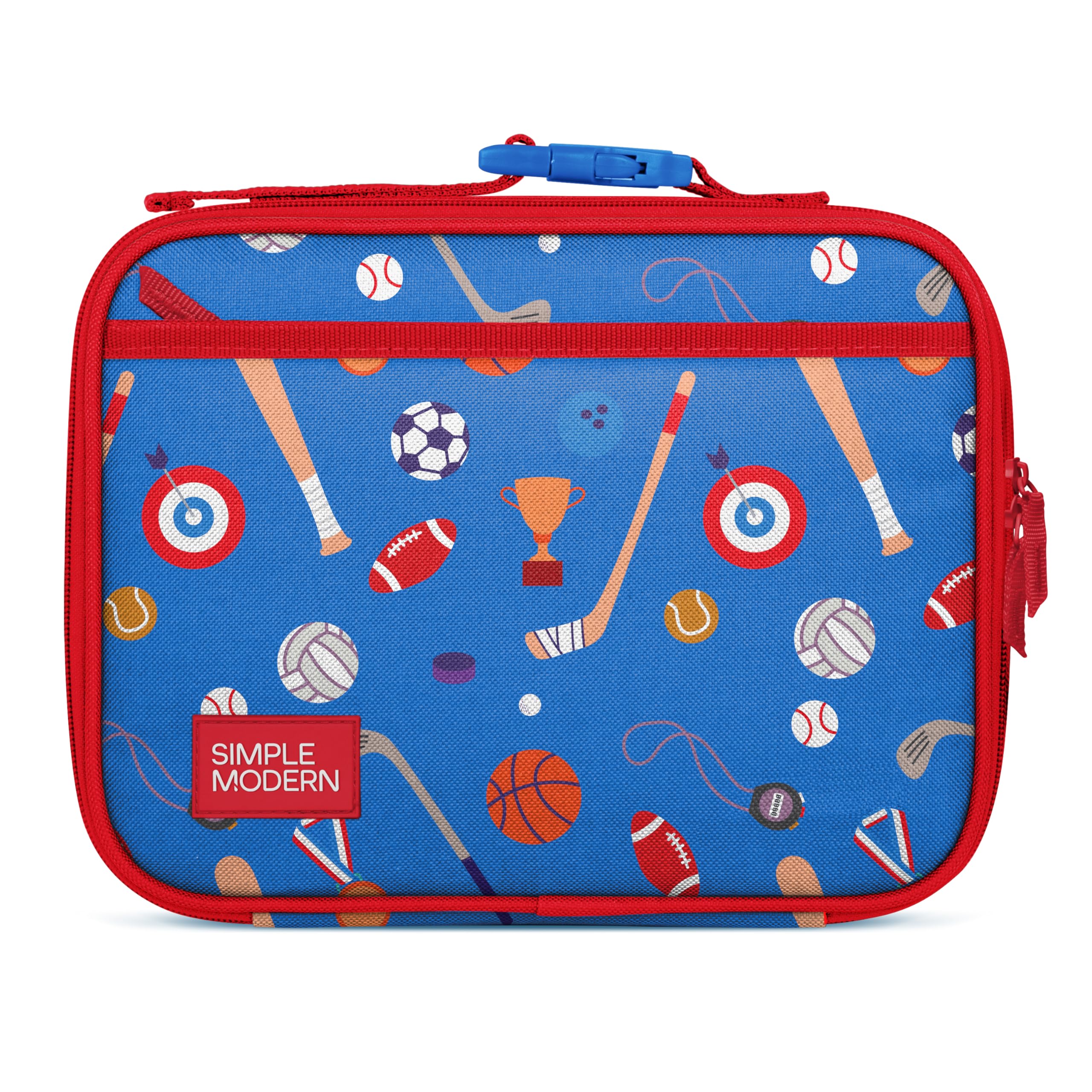 Simple Modern Kids Lunch Box for School | Reusable Insulated Lunch Bag for Toddler, Girl, and Boy | Meal Containers with Exterior & Interior Pockets | Hadley Collection | Sports Balls