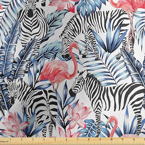 Miniatura 159 de Tela de panda Lunarable de The Yard, diseño de oso asiático con dibujos animados comiendo hojas y ramas, animal silvestre, tela decorativa para