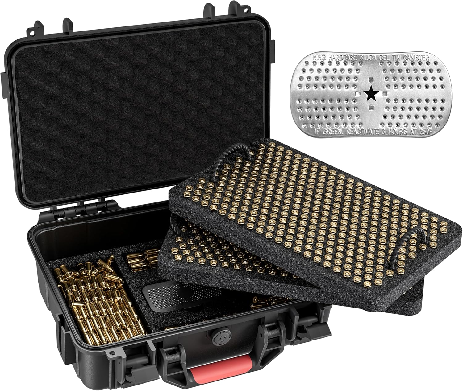 10mm Ammo Storage Case with Dessicant and 600-700 Round 9mm Ammo Storage Case with Dessicant