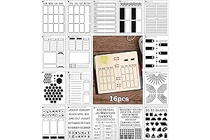 Planner Stencil Set for Dotted Journals: Bullet Journal Stencil Template for Time-Saving...