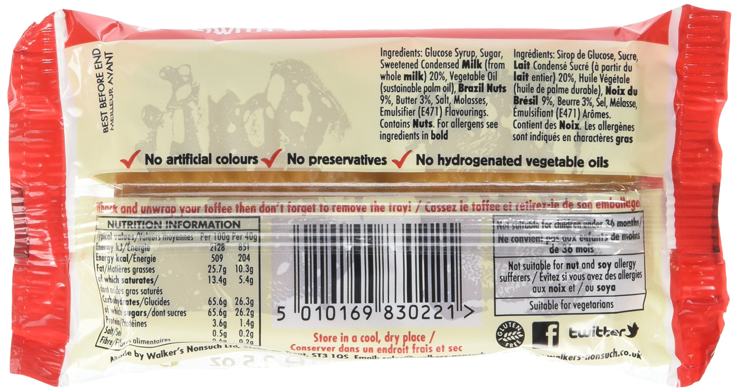 Buy WALKERS NONSUCH Brazil Nut Toffee Bars in Traditional Tin Tray 100