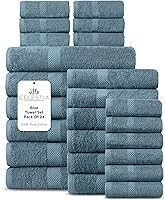 Vista 91 de Juego de 12 paños de lavado de 100 % algodón peinado para rostro y cuerpo (12 x 12 pulgadas), sostenibles, suaves, muy absorbentes, para hotel, spa