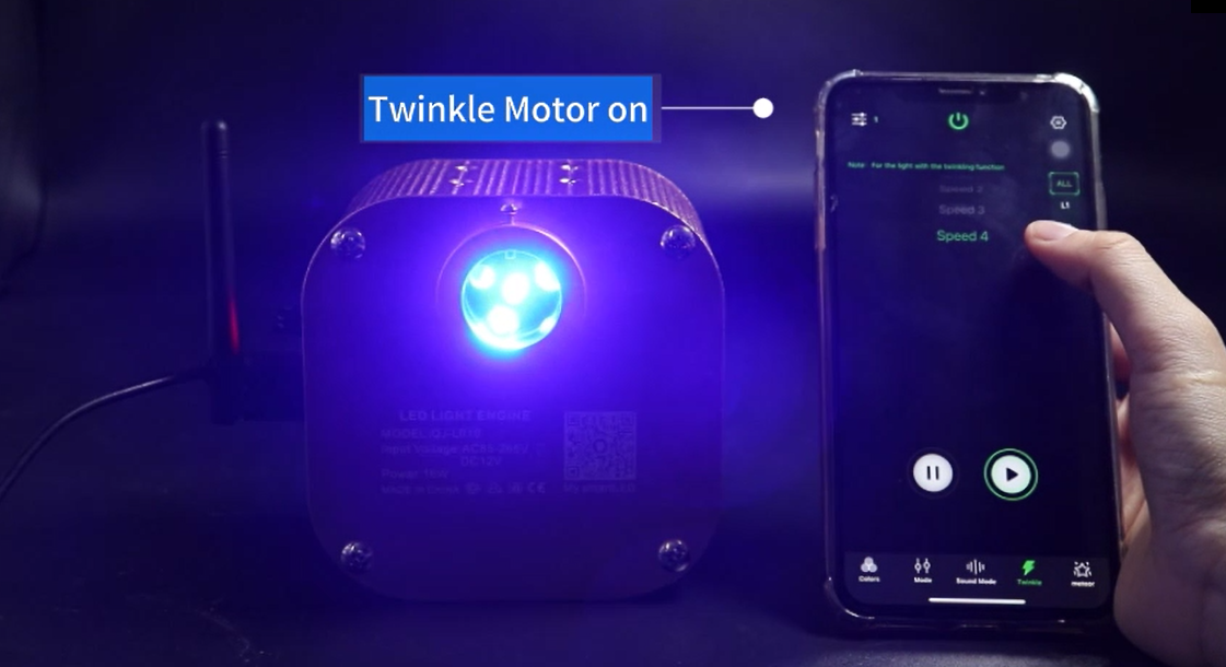 ATOKEE 16W Twinkle Fiber Optic Light Box, Bluetooth App/RF