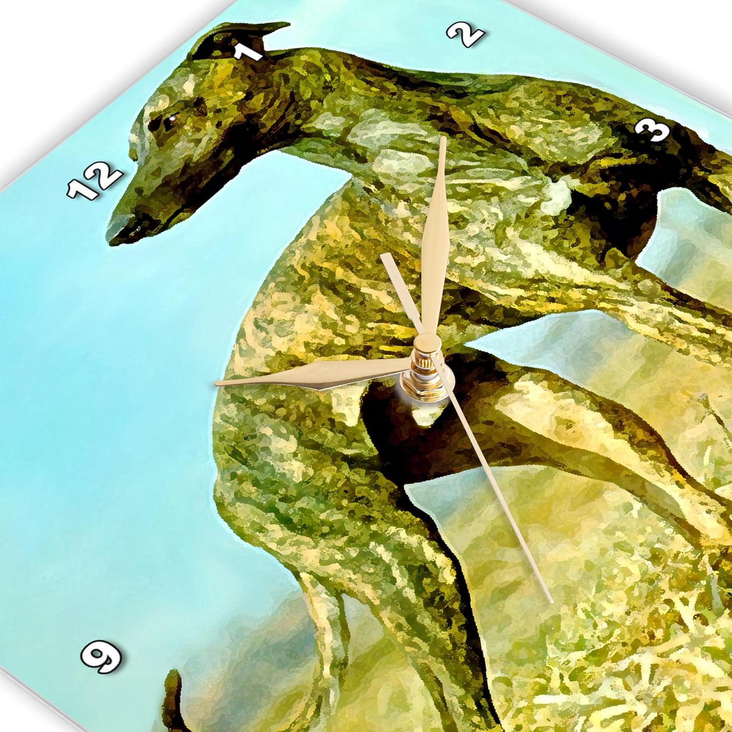 3dRose Wall Clock Silent - 15 inch - Brindle Greyhound - Dogs Greyhound