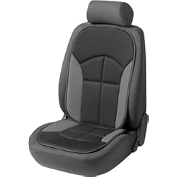 WALSER Funda de asiento para coche Novara universal y almohadilla protectora en negro gris Protector de asiento para coches y camiones 13447