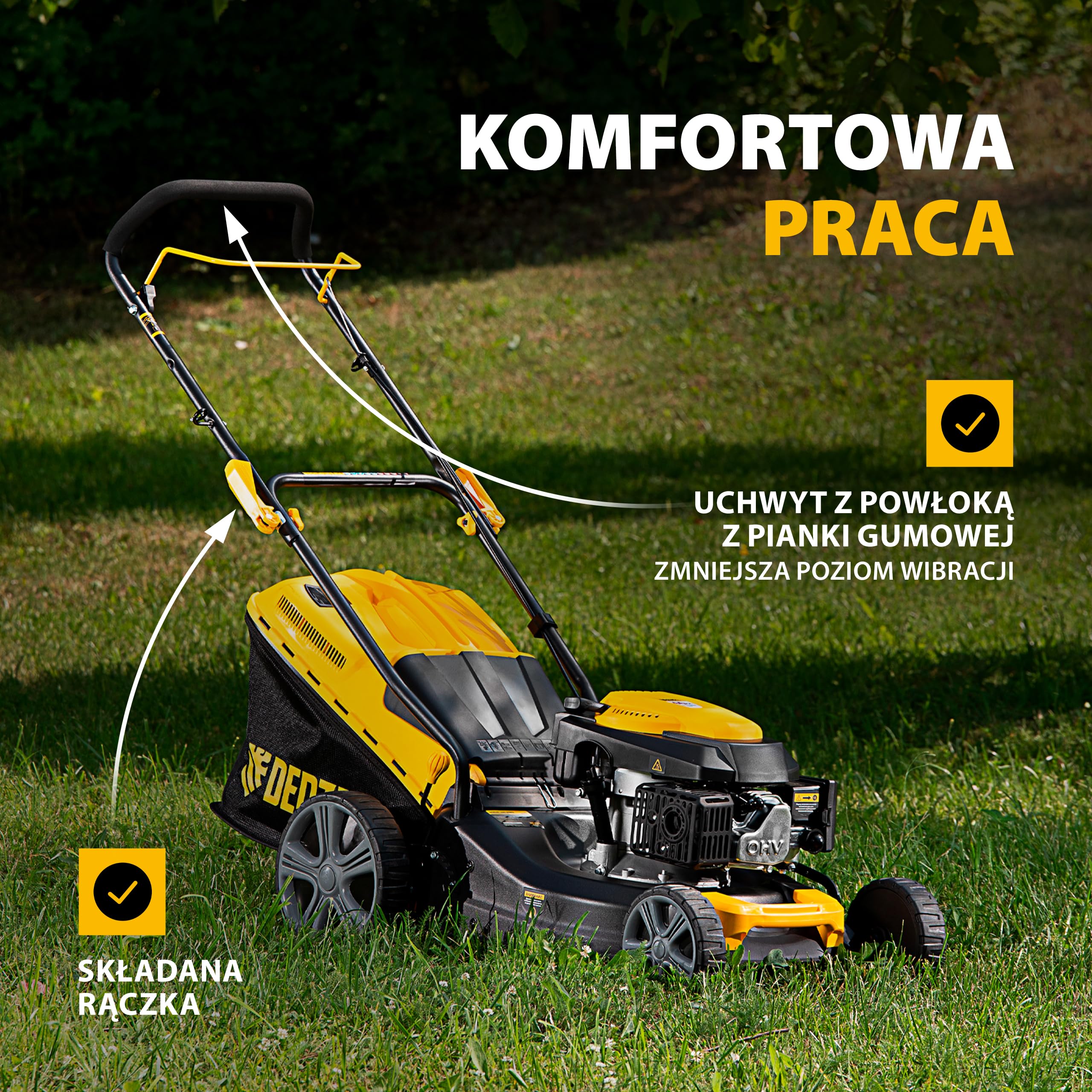 Kosa Spalinowa, Kosiarka, Podkaszarka do Trawy, 146 cm3, 50 l - Denzel
