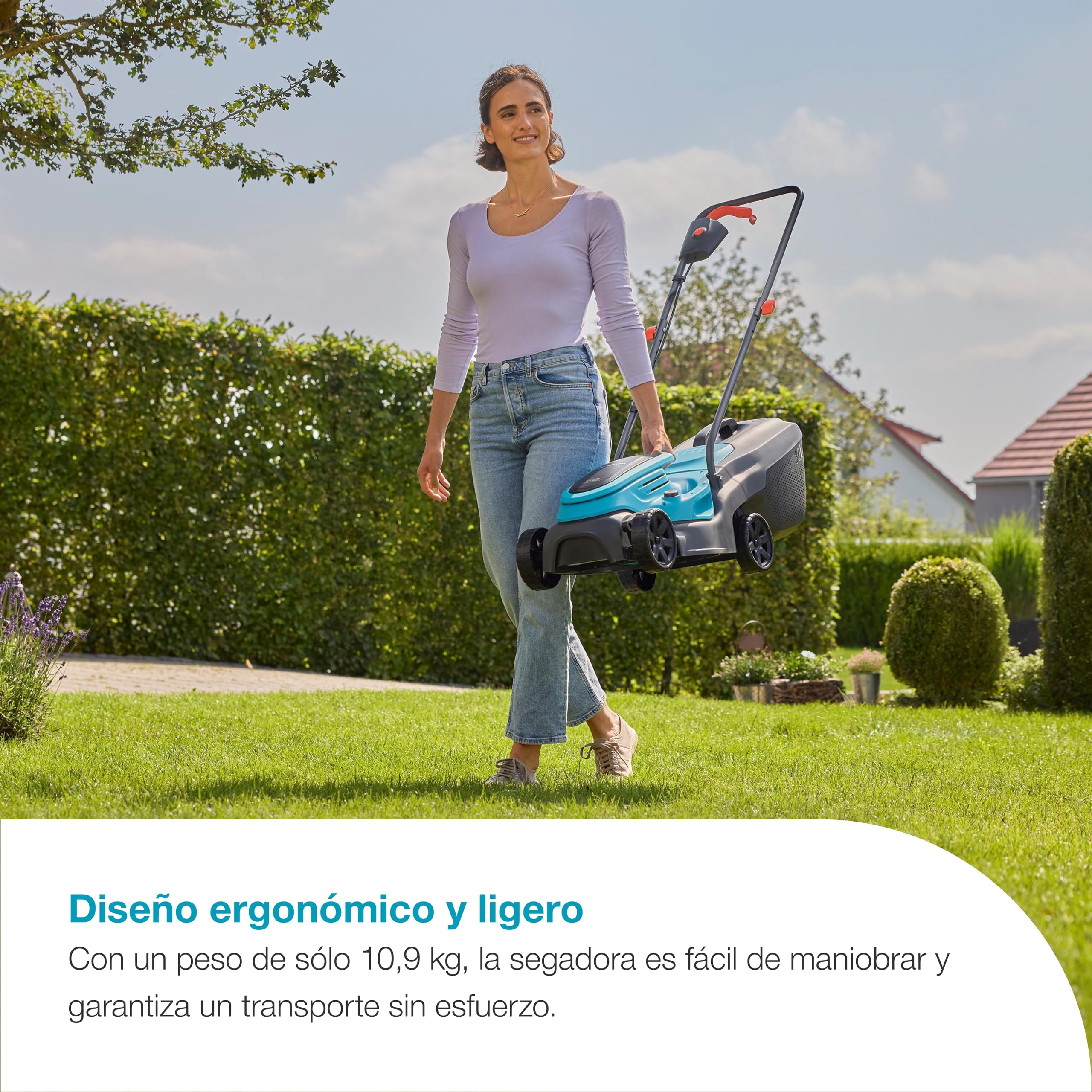 Gardena EasyMax+ 32/18V Set Listo para Usar Cortacésped a batería, Ancho de Corte de 32 cm, Incluye batería Power FOR All, Ligero y maniobrable, Ideal para céspedes de hasta 200 m² (14634-60)