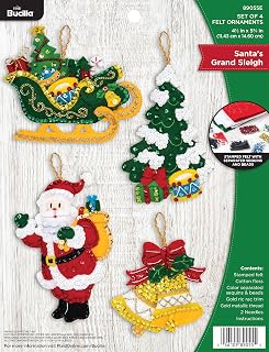 Bucilla Santa’s Grand Sleigh Felt Applique Ornament Kit