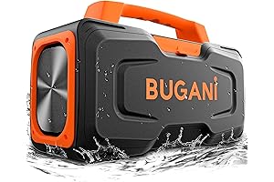 BUGANI M83 Bluetooth Speaker: 80W Portable Wireless IPX7 Waterproof Outdoor Speaker