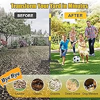 Vista 8 de Rastrillo de Jardín para Hojas: Rastrillo de Hojas de Metal de 18" de Ancho, Mango Ajustable de 65" de Largo, Resistente 25 Dientes, Rápido