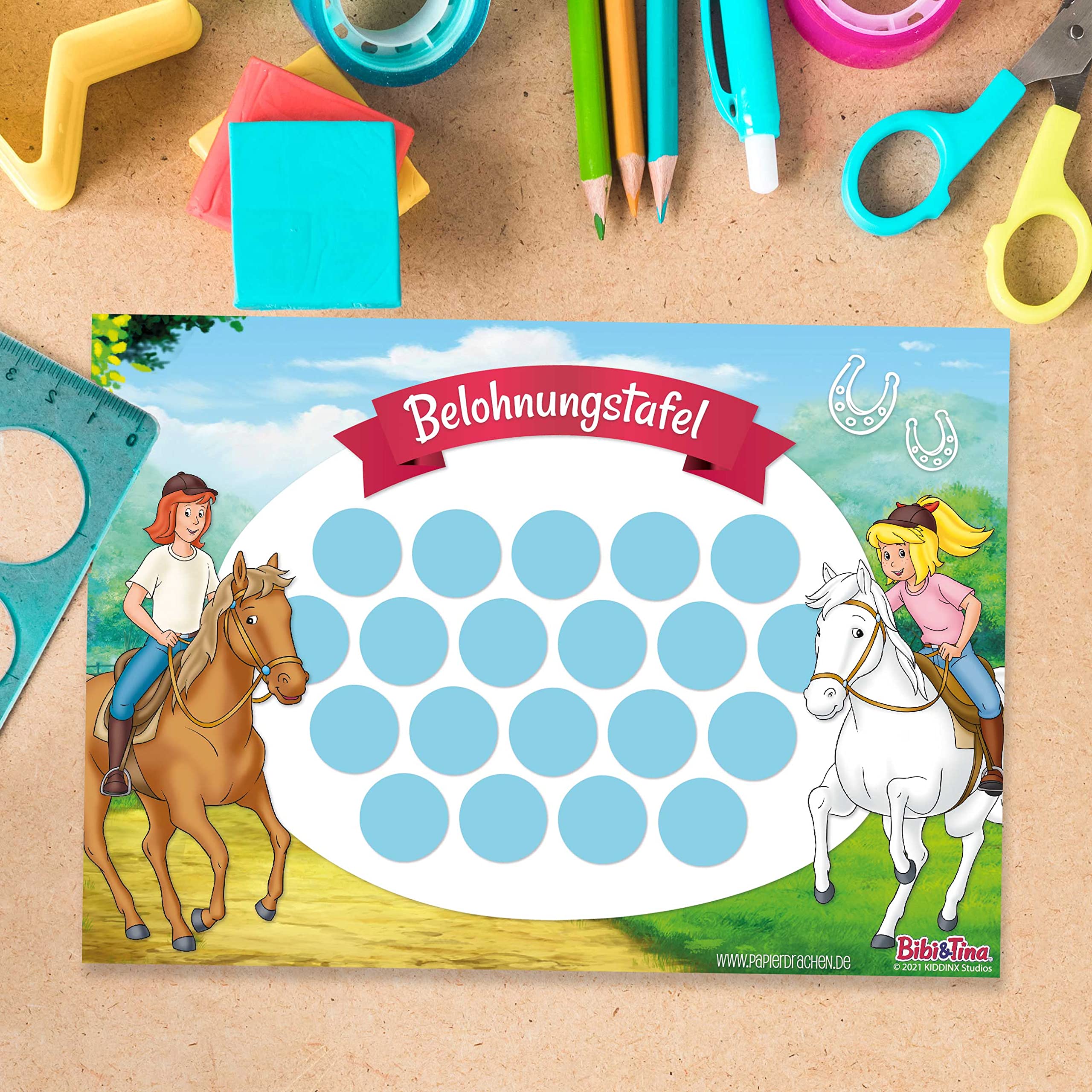 Papierdrachen Reward board set for children as tear-off pad, 10 sheets, motivational concept as training aid - Image 3