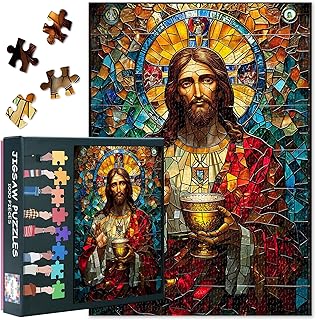 Comprar Puzzle de 1000 piezas Juses, Santa Cena para adultos, estilo de cristal variado, 1000 piezas, rompecabezas para adultos, 70 x 50 cm, juego de habilidad imposible para toda la familia
