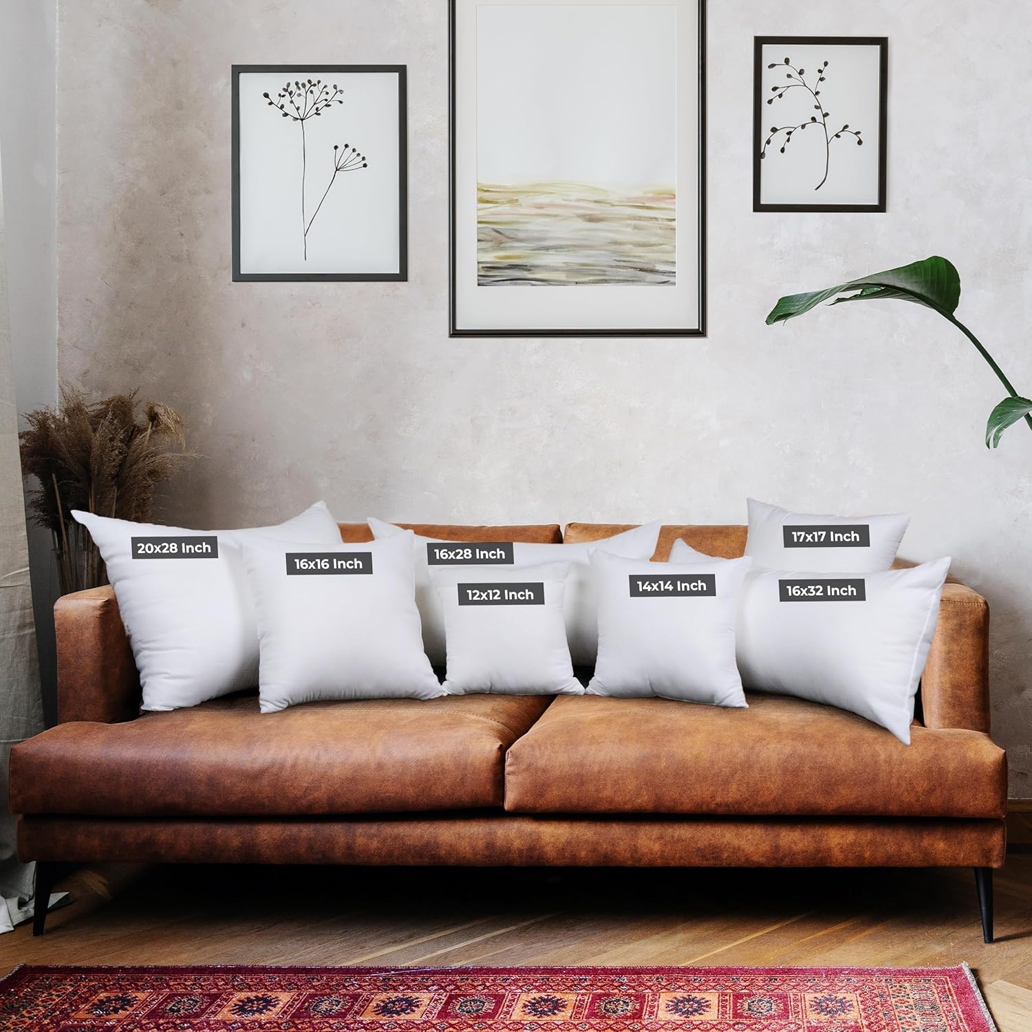 Utopia Bedding Throw Pillows (Set of 4, White) – 16 x 16 Inches Down Alternative Pillows for Bed, Sofa, and Couch - Fluffy Decorative Stuffer Pillow for Indoors & Outdoors 16x16 Inch 4