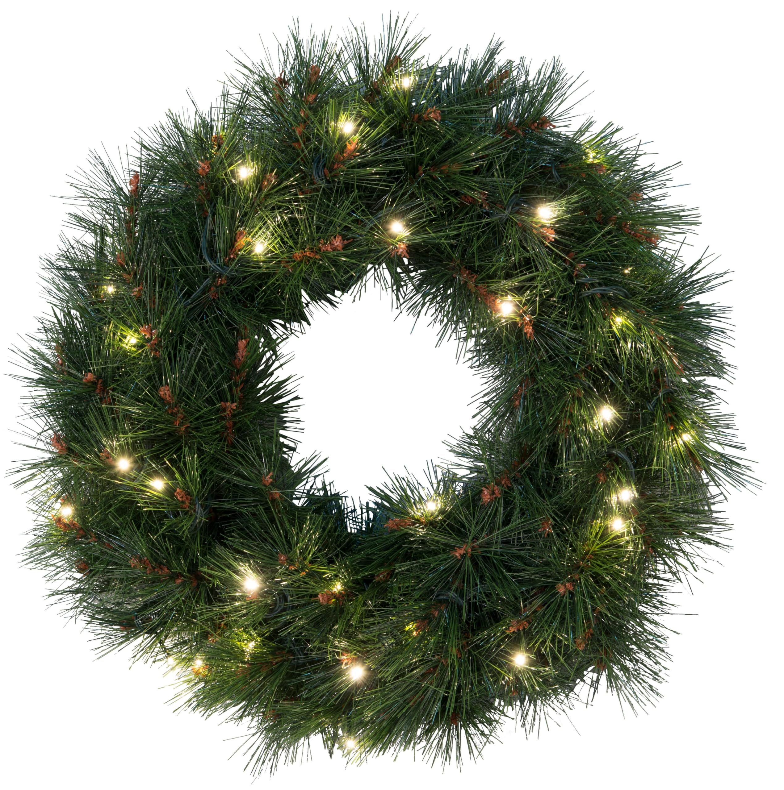 Star LED-Tannenkranz "Russian Pine" – 30 Warmweiße LEDs, Ø Ca. 50cm, Für Innen & Außen, IP44, Mit Trafo