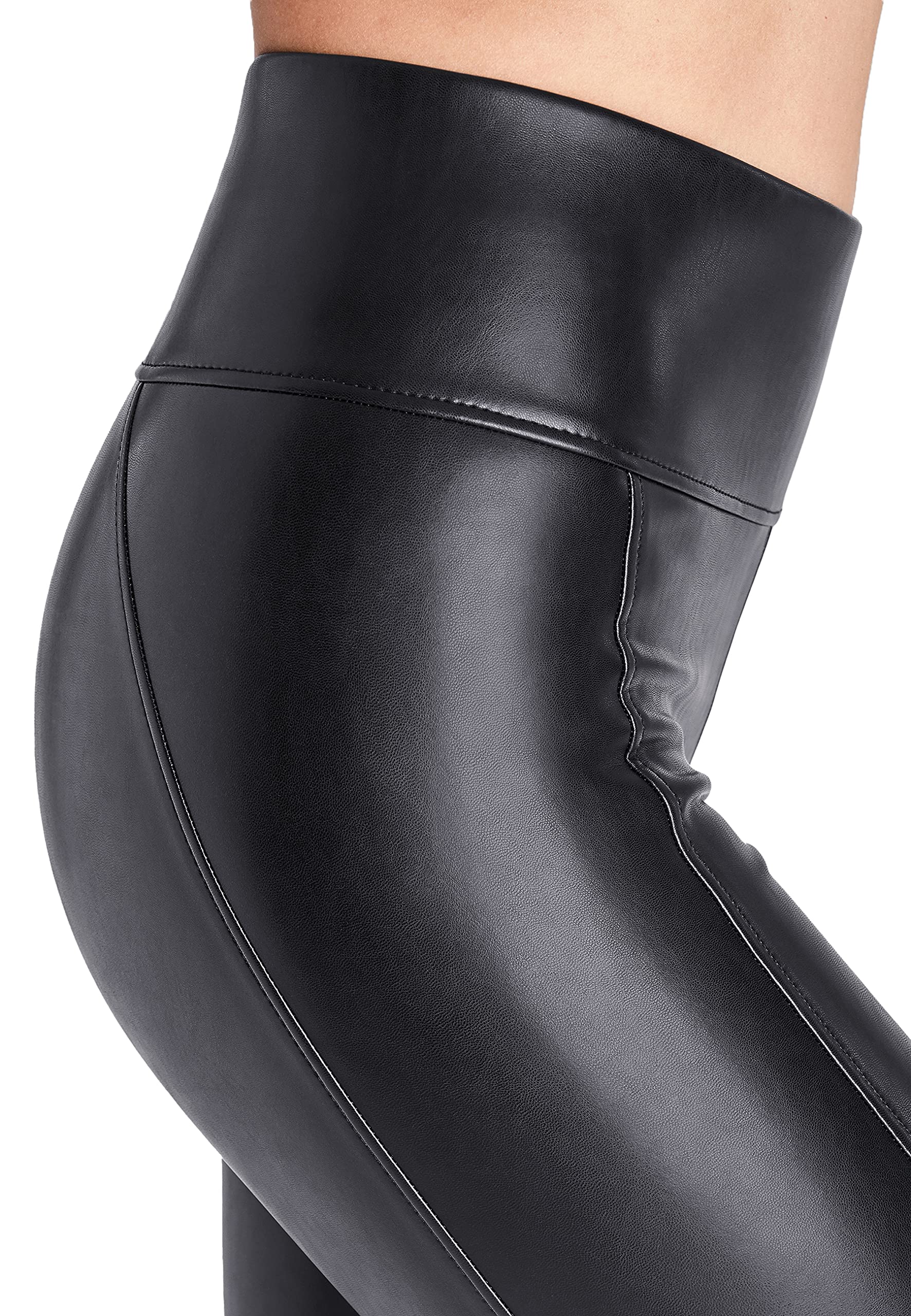 Wolford Damen Edie Forming Leggings,Frauen Stoffhose,Freizeithose,Basic,Leder-Optik,Kunstleder,veganes Leder,enganliegend,Black,34 (34)