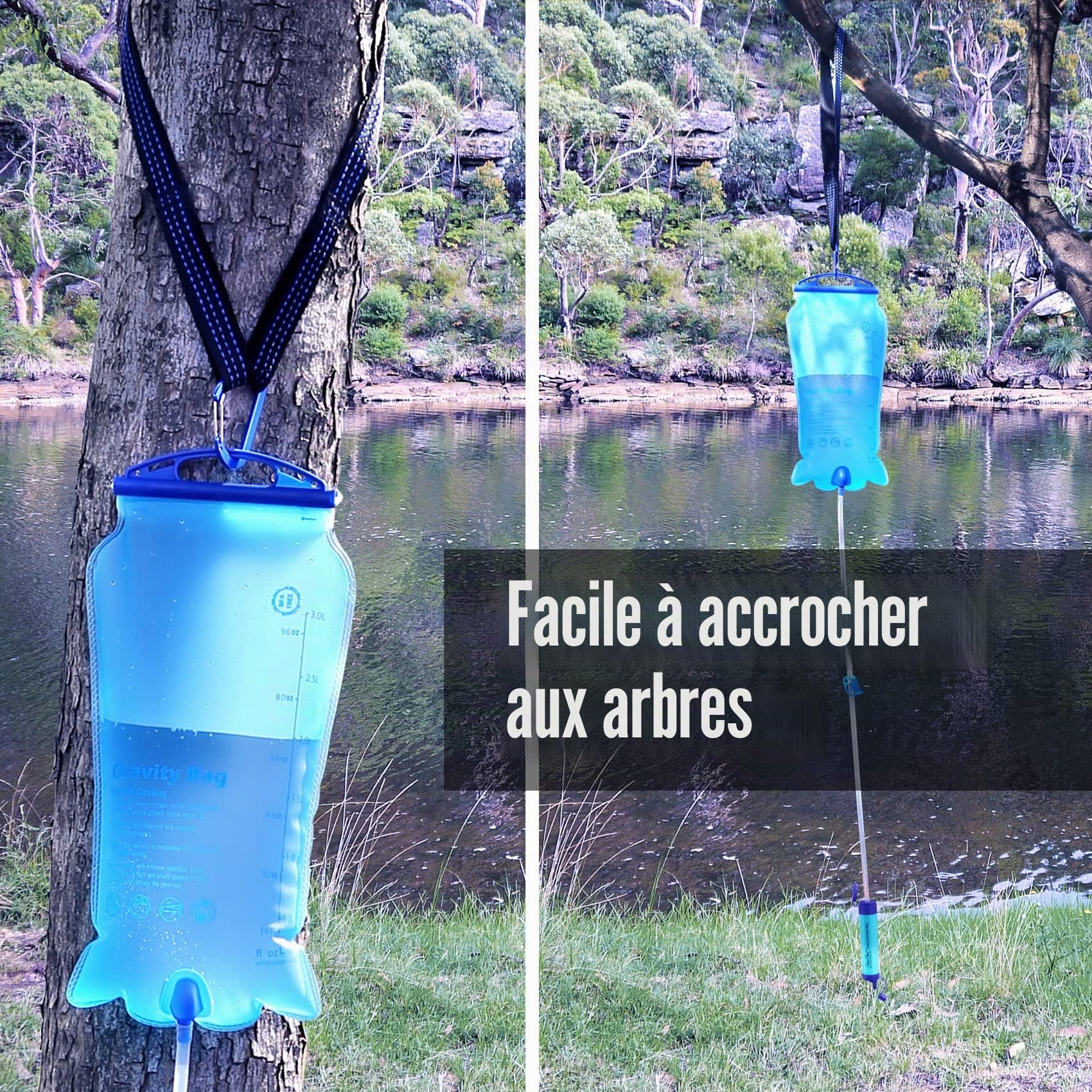 SimPure Filtre à Eau Personnel, Paille de Filtration de l'eau Portable, purificateur d'extérieur équipement de Survie pour Le Camping, la randonnée, l'escalade et Les urgences