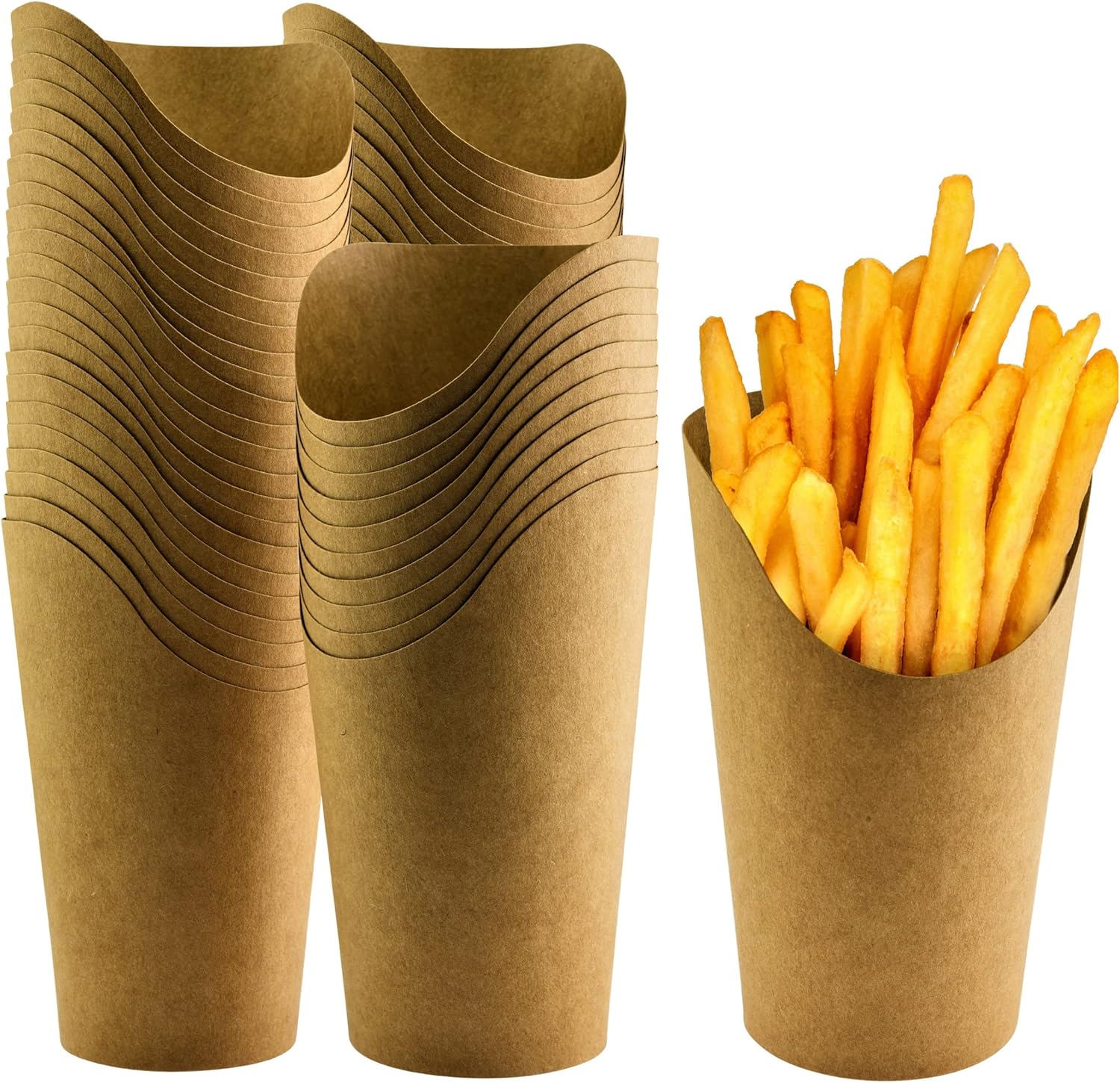 Green Direct Brown 16 oz. French Fry Cups Disposable Paper