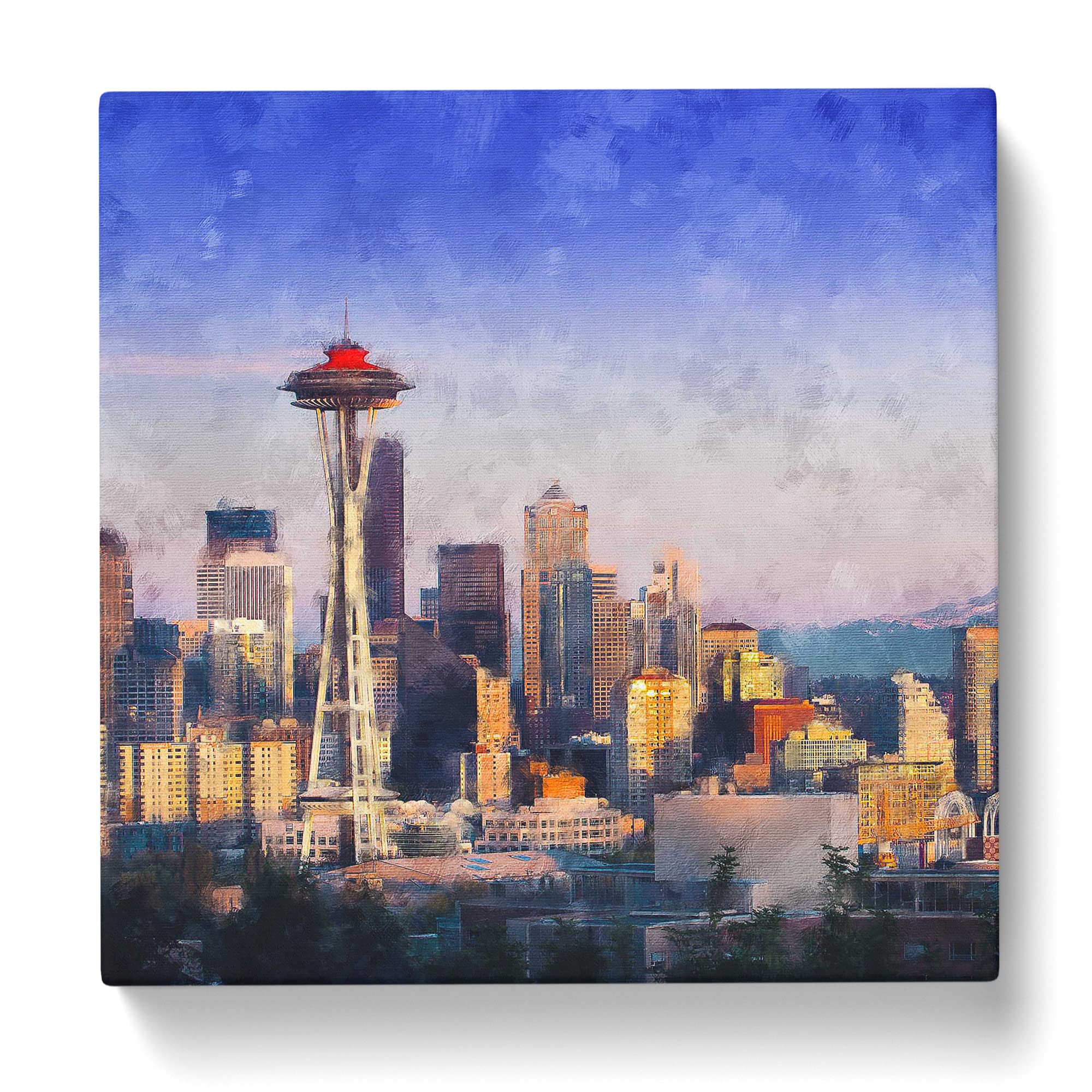 Seattle Skyline Canvas Print, Mixed, 35L x 35W cm - Image 3