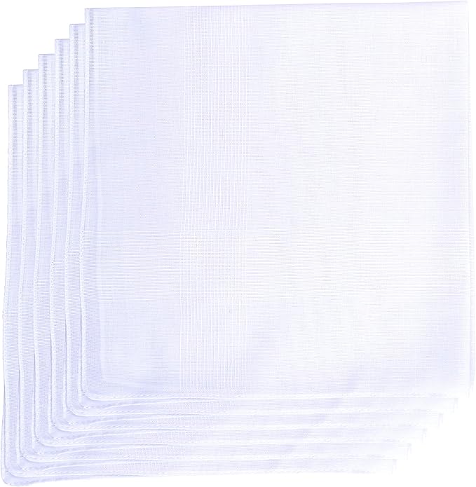 Van Heusen 6 pack Men's Fine Handkerchiefs (White Permanent Press) at