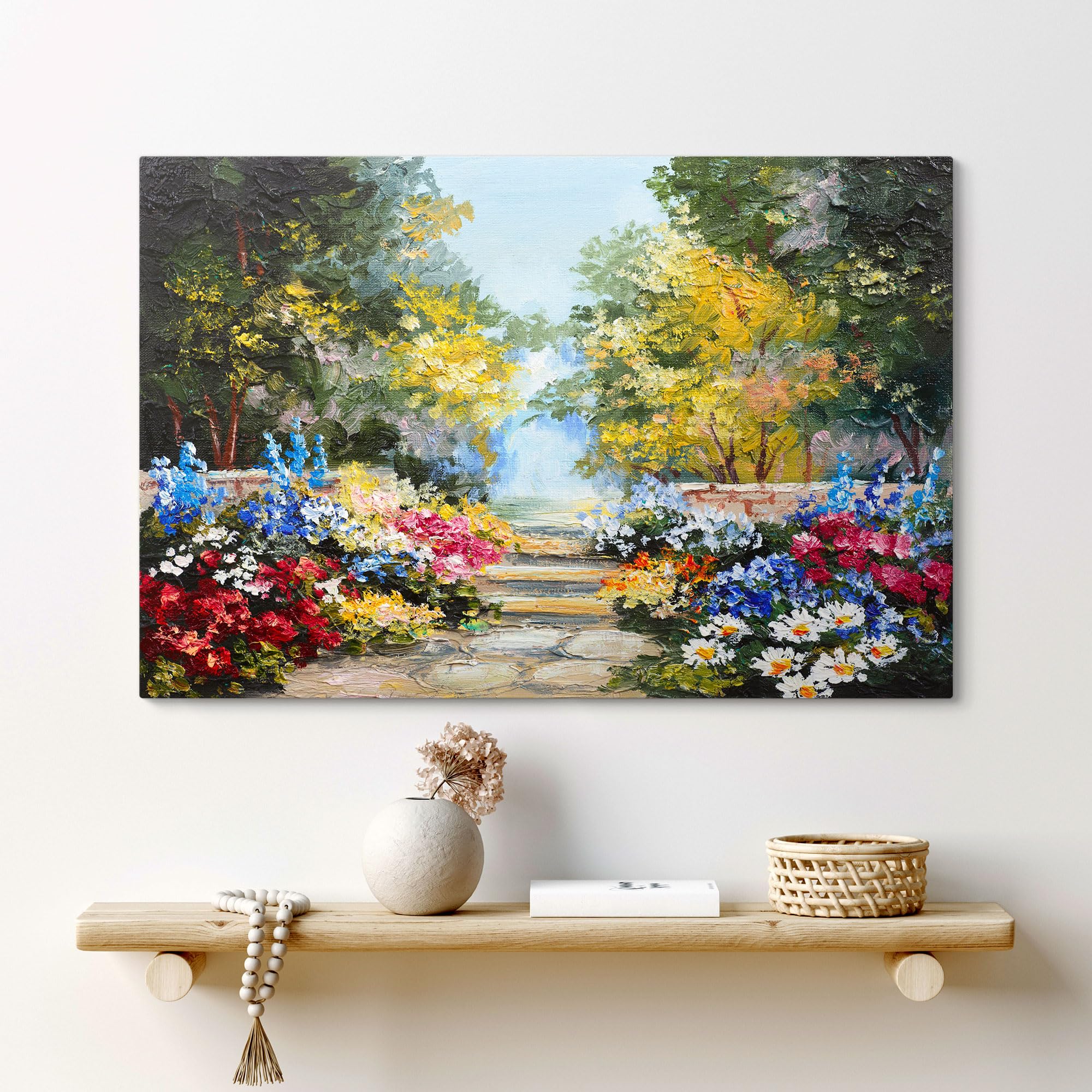 Amazon.com: tabloshop Colorful Garden Path Canvas Picture, Vivid
