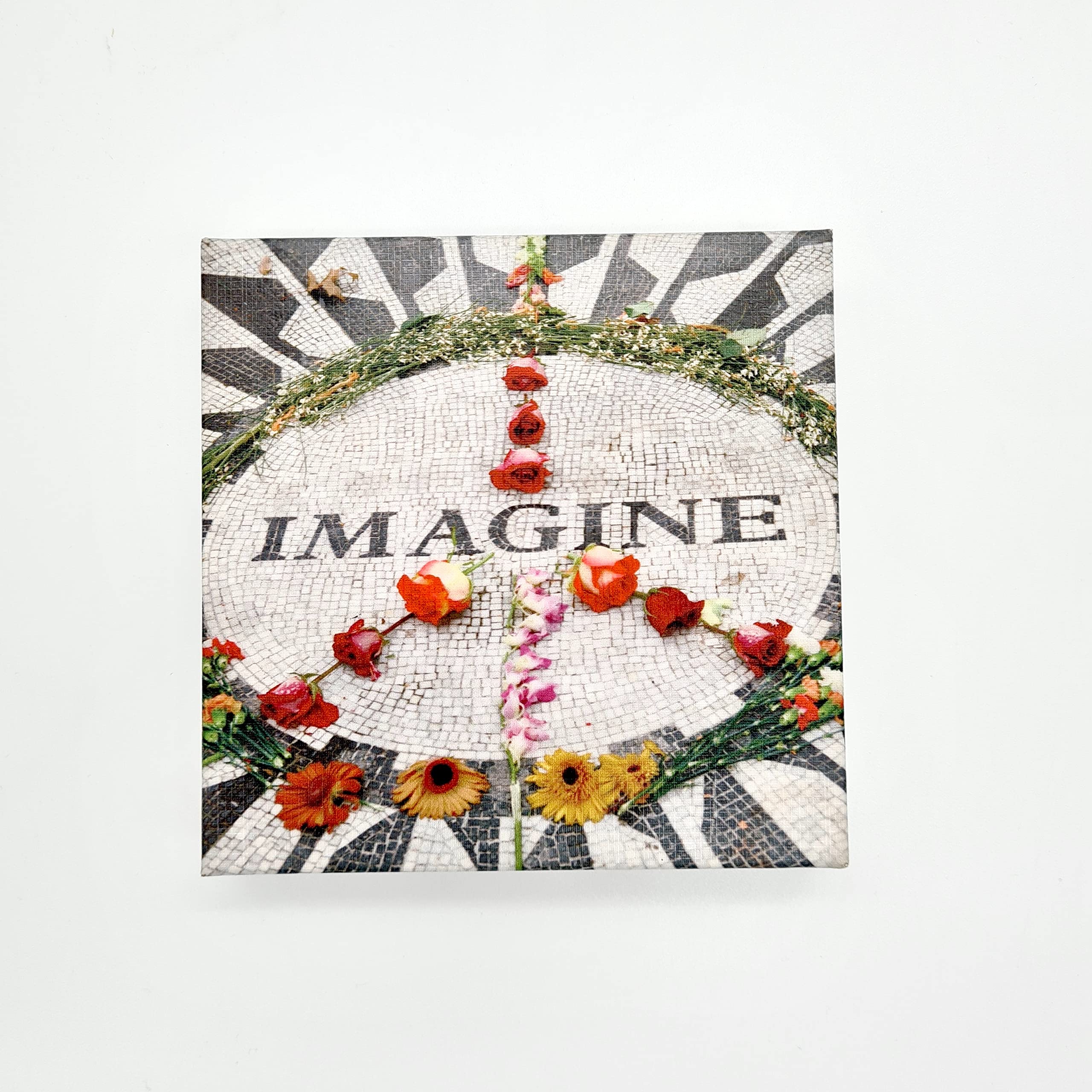 Art Block 5x5 inches LOVE Sculpture New York Abstract Art Modern Framed Ink Canvas Wall Art for Bedroom Living Room Home Office Wall Decor Picture Artwork Ready to Hang