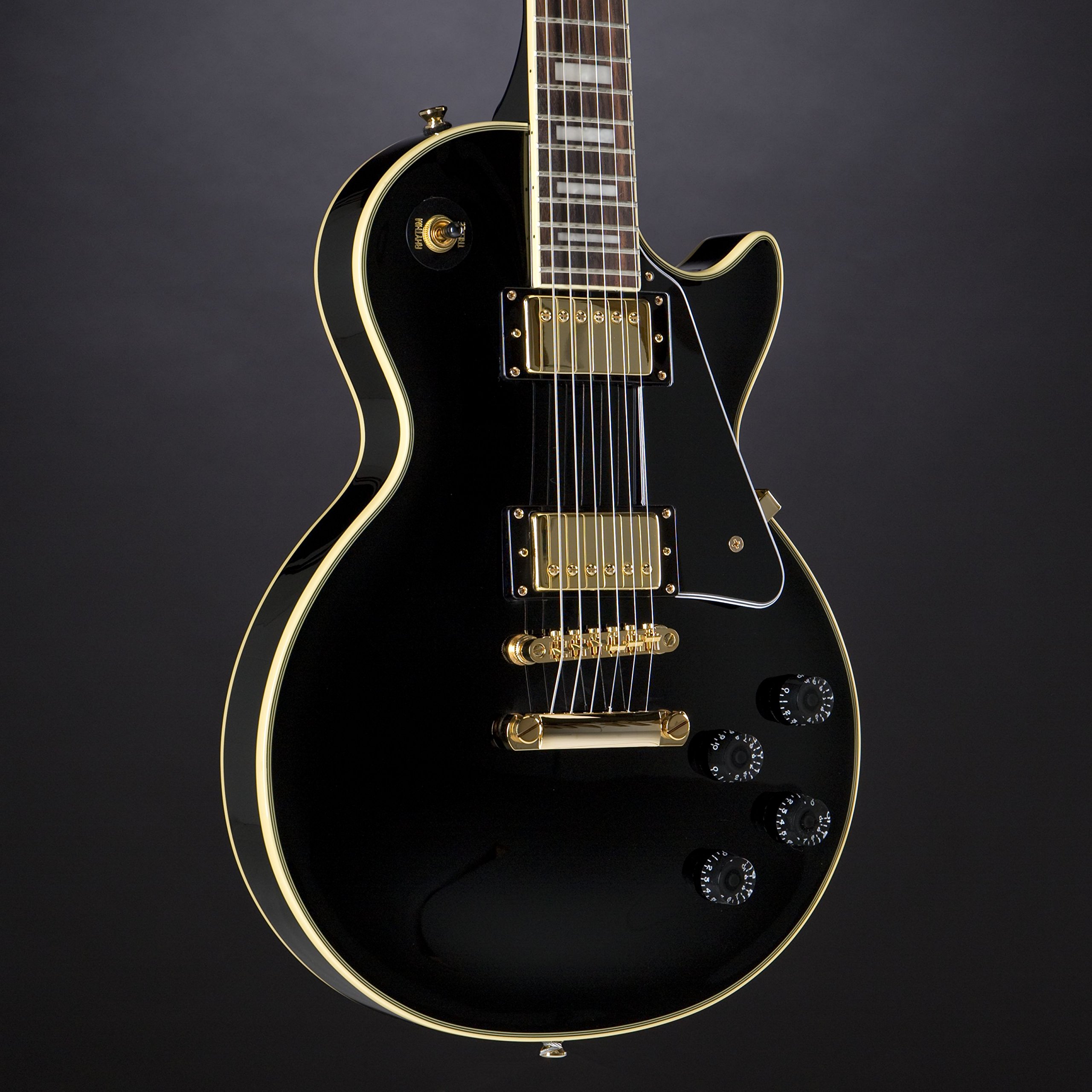 Epiphone ENCTEBGH1 Les Paul Custom Pro Chitarra Elettrica con ProBuckers e Coil-Tapping, Ebano