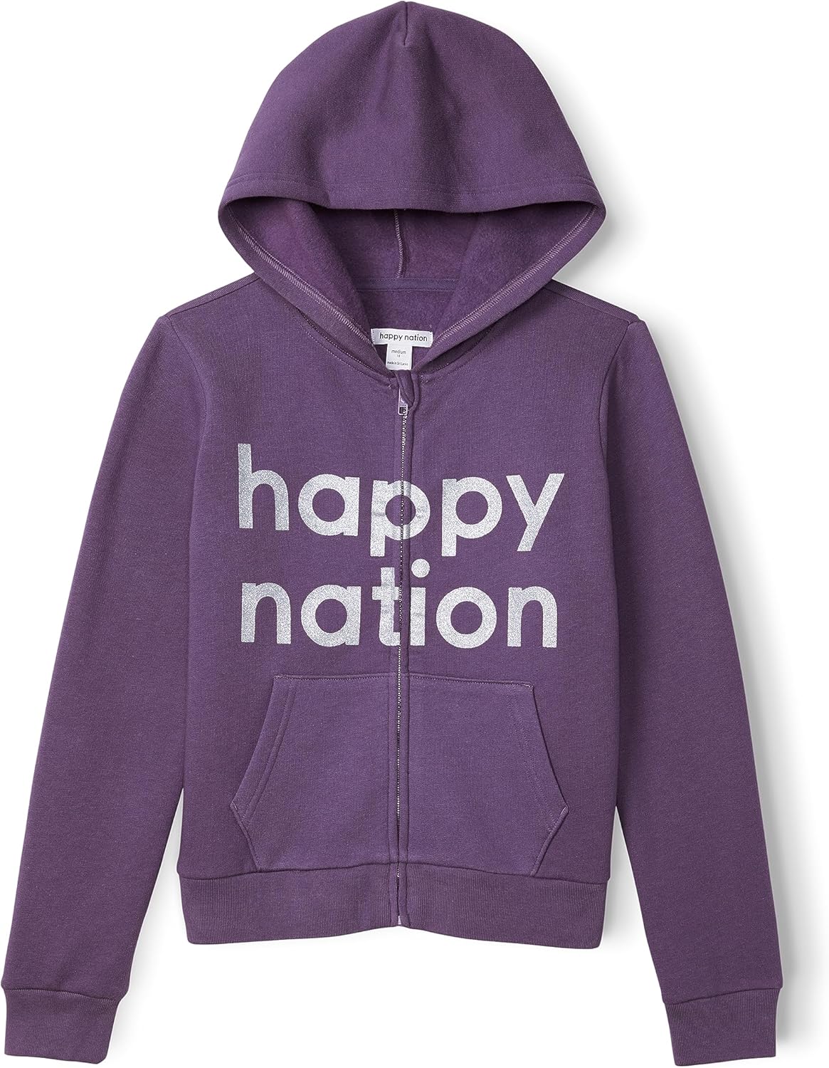 Happy Nation Girls' Happy Nation Velour Full Zip Hoodie Sweatshirt