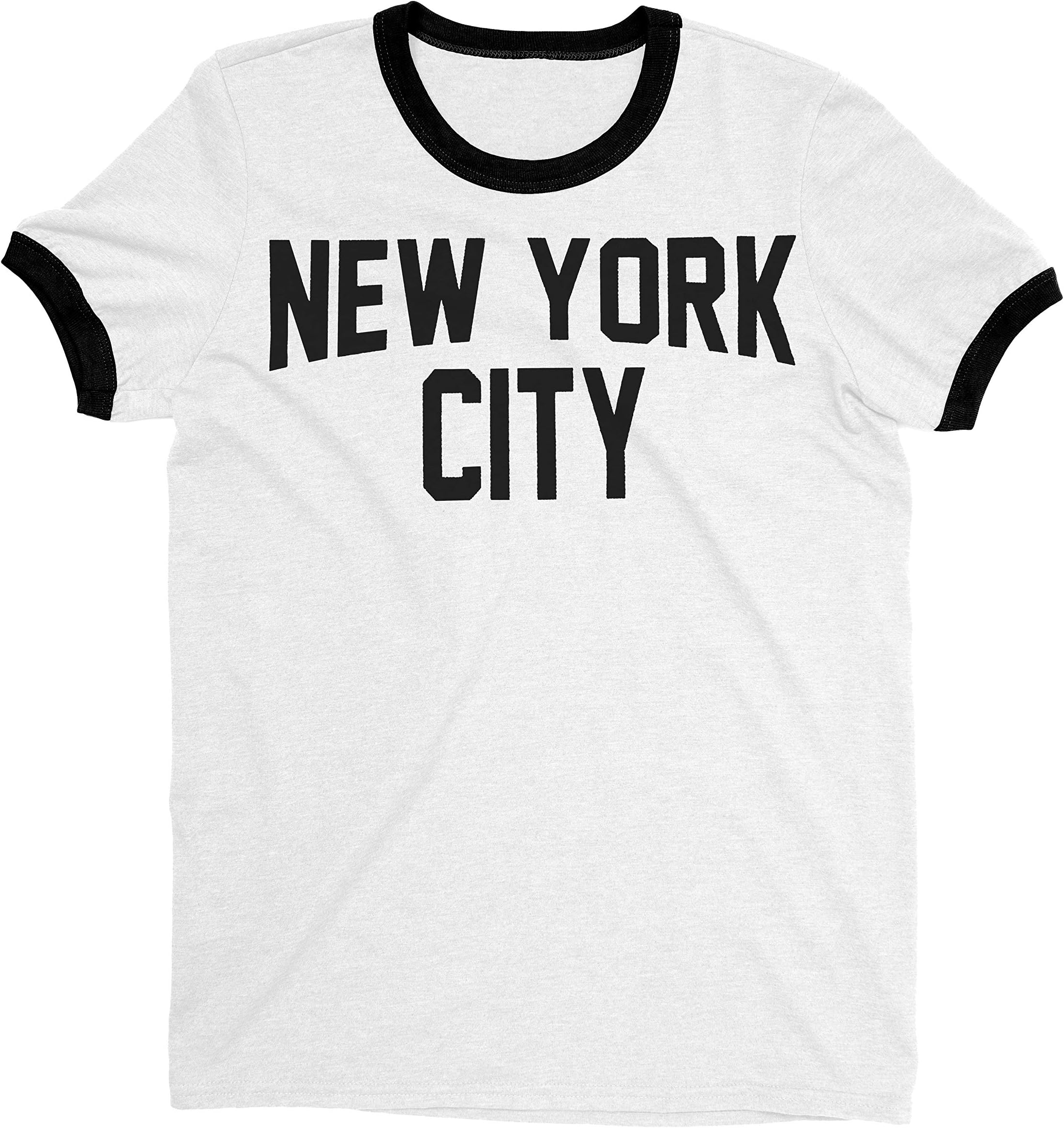 New York City John Lennon Ringer Tee T-Shirt Retro Style Men's Shirt Large