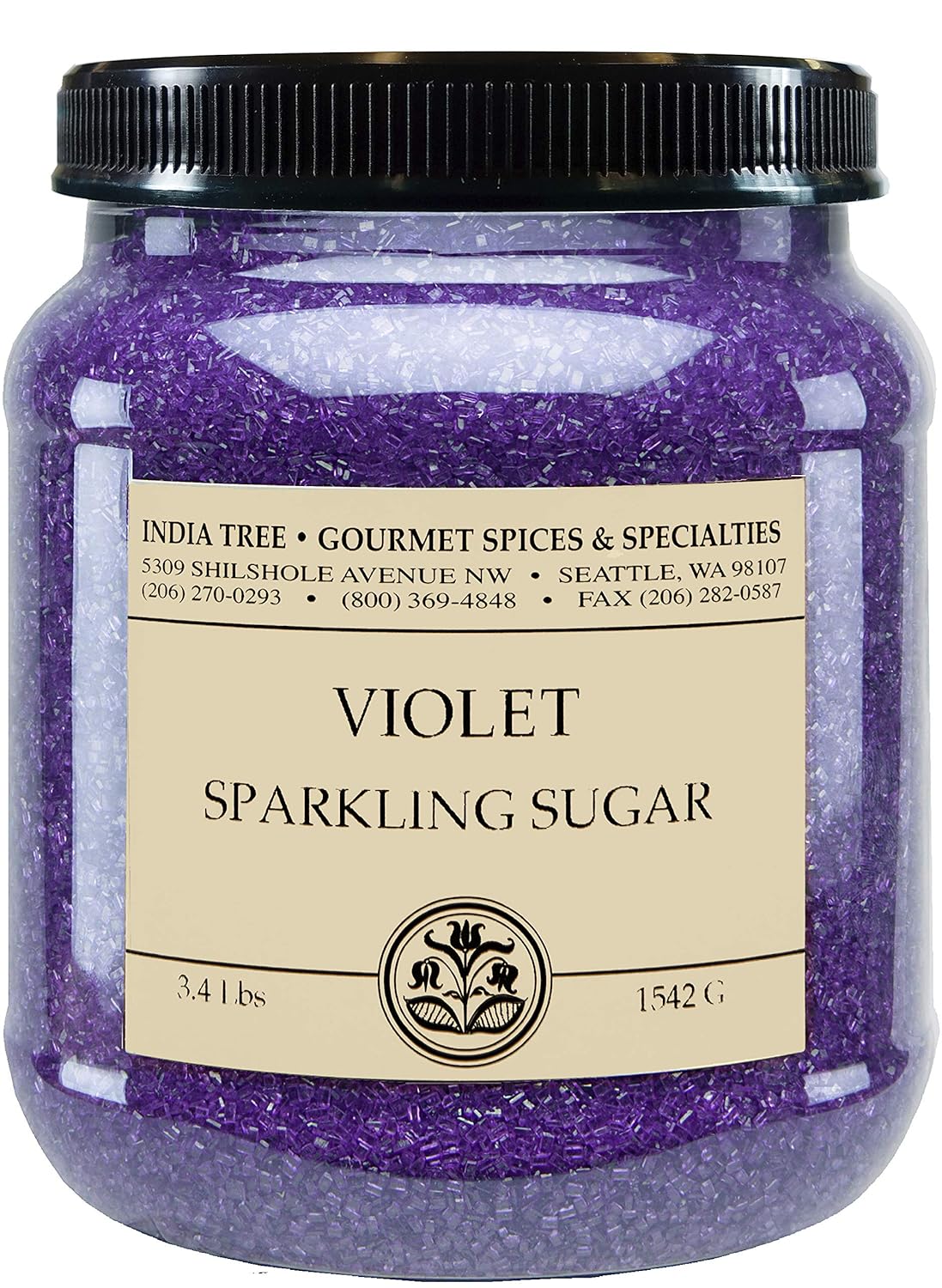 India Tree, Ultra Violet Sparkling Sugar, Canister | Shimmery Sugar Sprinkles for Baking and Decorating | 3.4 Lb (Pack of 2)