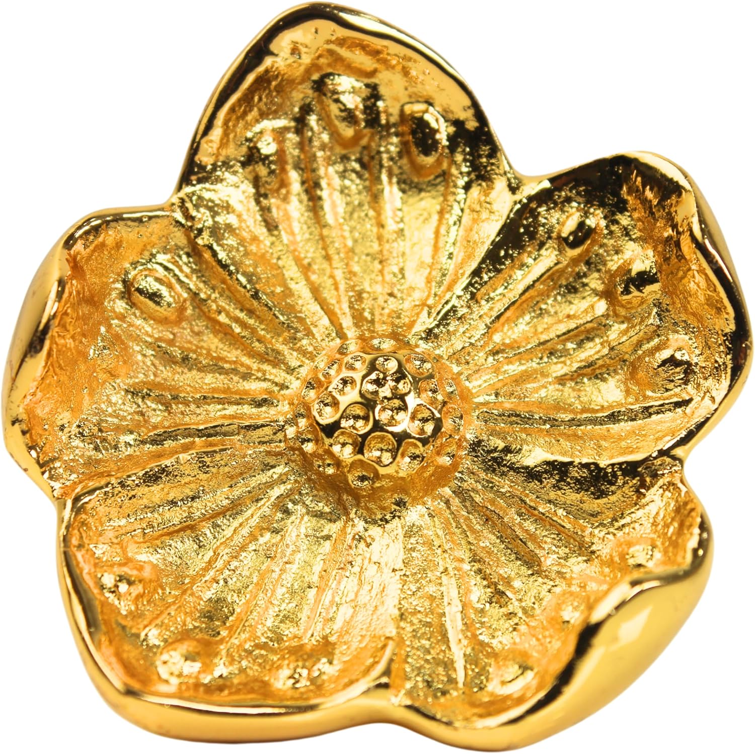 collectiblesBuy Golden Brass Floral Cabinet Knobs Set of 3 Handmade Vintage Drawer Pull Handles for Kitchen Bathroom Dresser & Cupboard Decorative Hardware