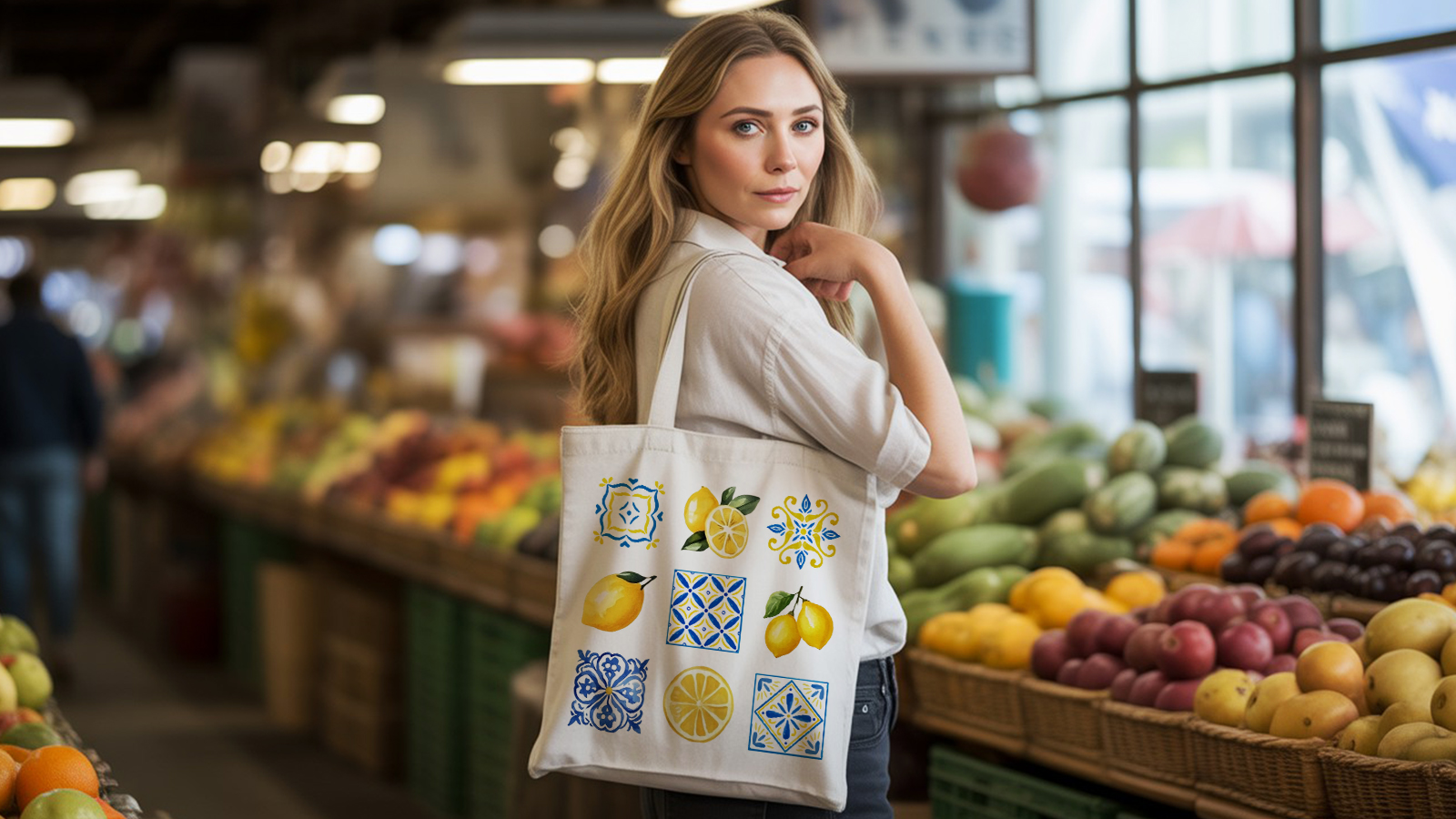 Tote Bag para Mujeres y Niñas con Bolsillo Interior Mediano miniatura 7