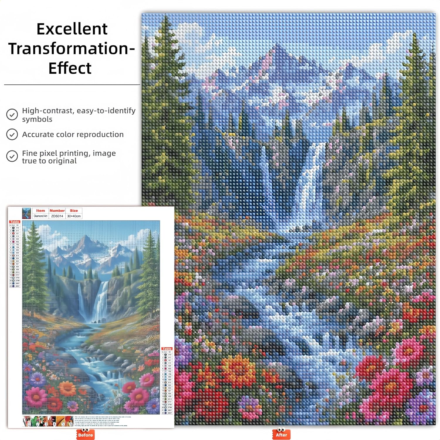 Piousz Landscape Round Diamond Painting Kits for Adults, 12x16 Inch image 2