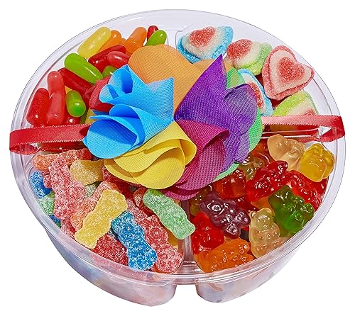 Purple Plum Bandeja de caramelo arcoíris  Cesta de regalo para dulces de 15 libras