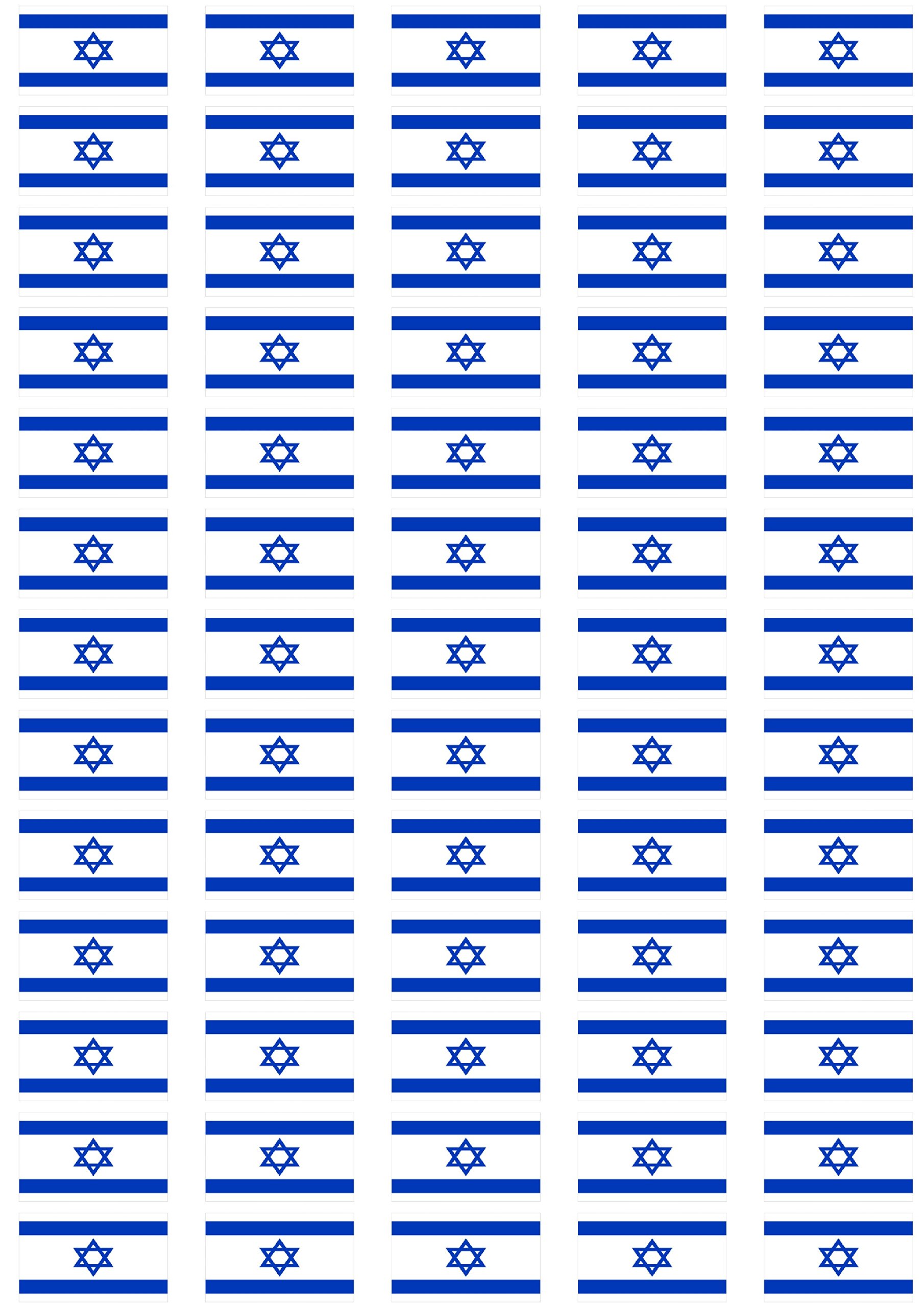 Madaboutflags White Israel Flag Self Adhesive Matt Paper Labels/Stickers
