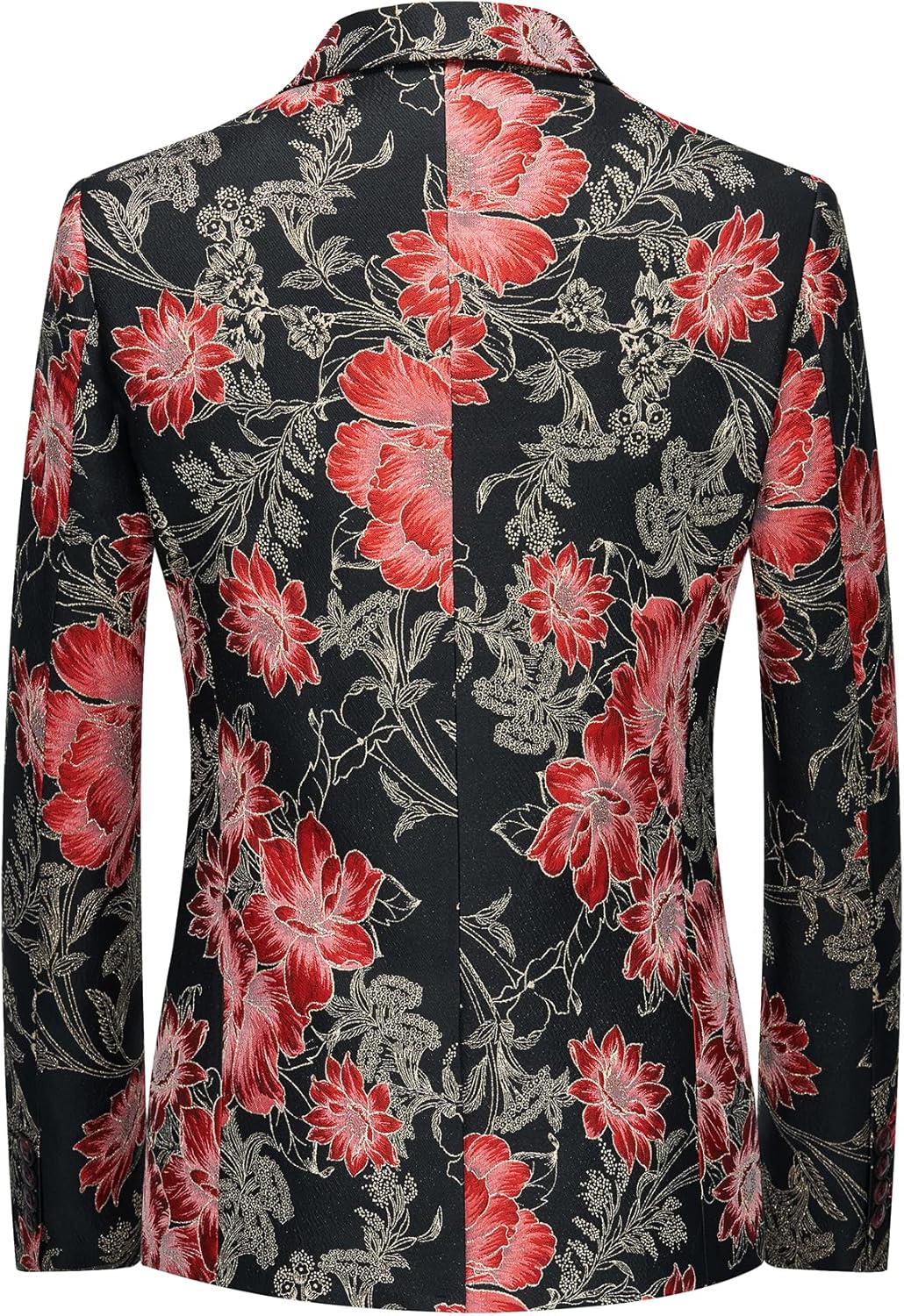 MOGU Mens Floral Blazer Slim Fit Elegant Tuxedo Jacket for Daily Prom Party