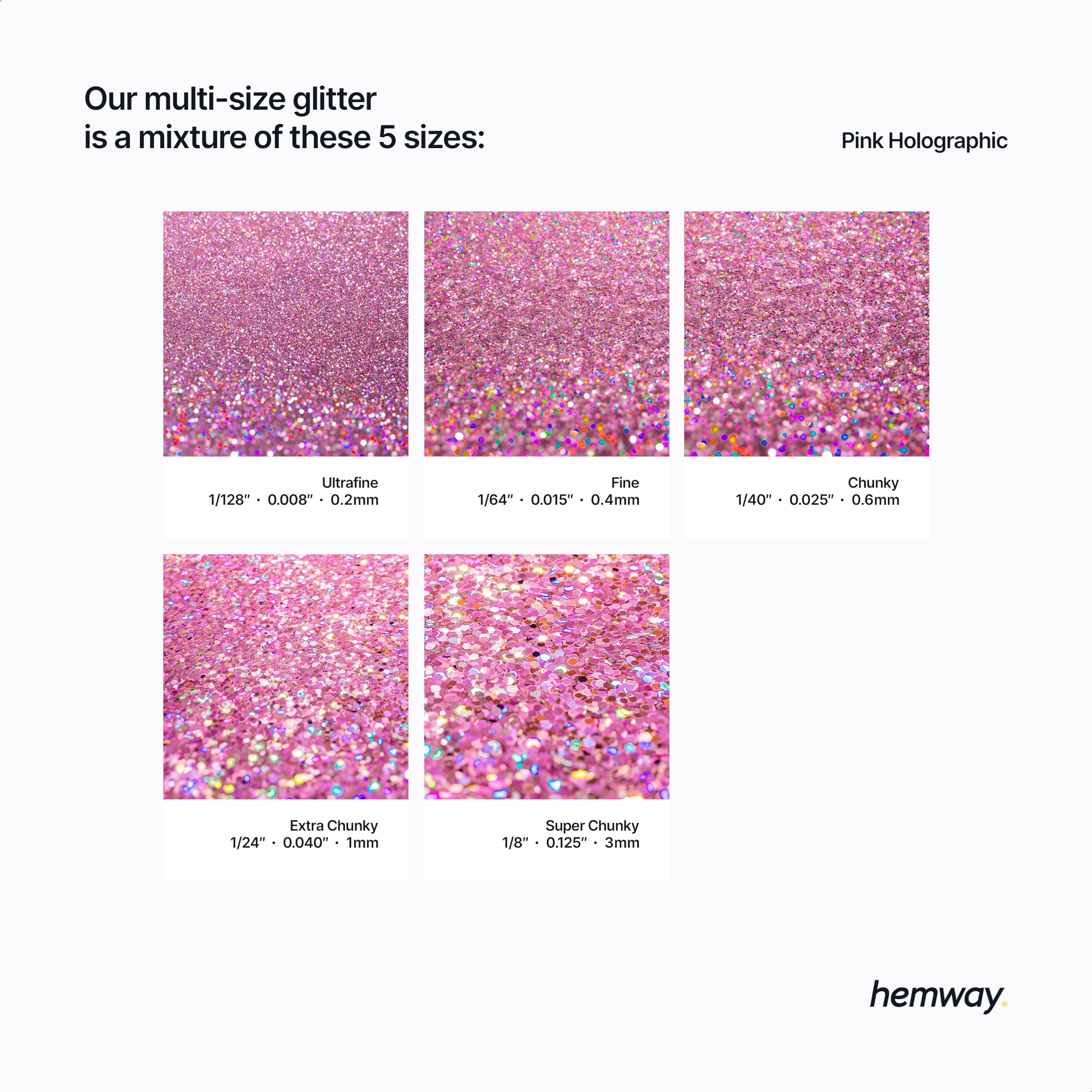 Hemway Pink Holographic Glitter Shaker - Image 3