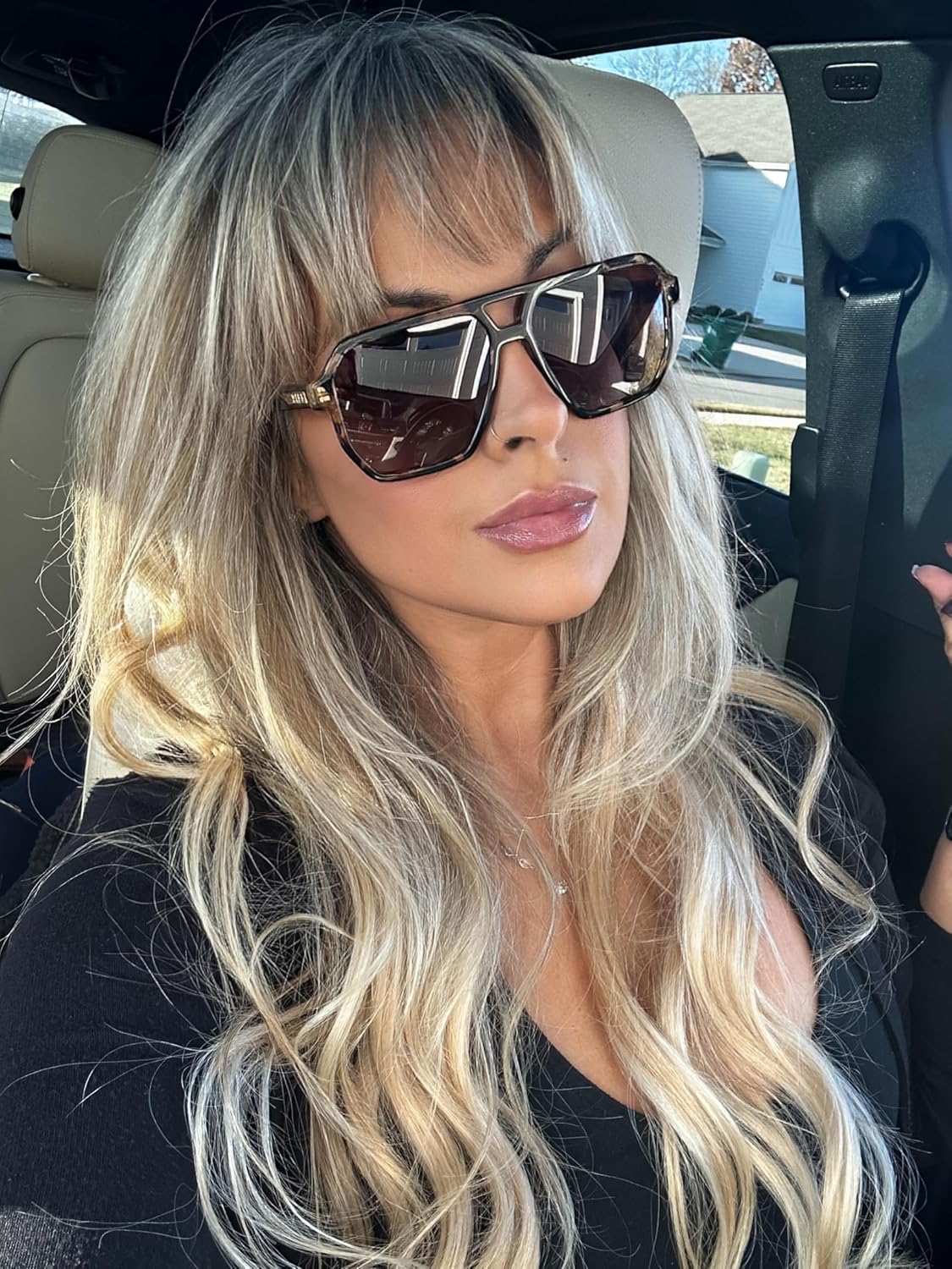 DIFF Cameron Oversized Navigator Sunglasses for Women | 100% UV Polarized Protection | Tortoise Frames - Image 4