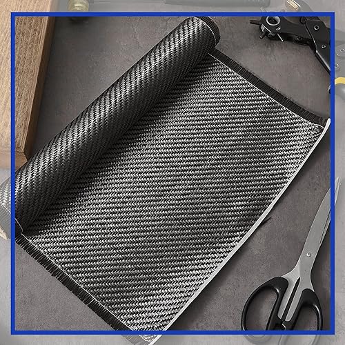 Miniatura 23 de Tudomro Tela de fibra de carbono de 10 x 12 pulgadas, hoja de fibra de carbono negra, tela pura de 2 x 2 pulgadas, tejido de sarga 3k/7.76 oz