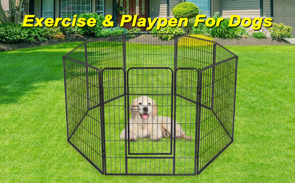 QRDA Metal Dog Playpen,Portable Dog Fence,Dog Kennel Outdoor/Indoor,Dog Exercise Pen for Small/Medium/Large Dogs,Pet Dog… - Image 7