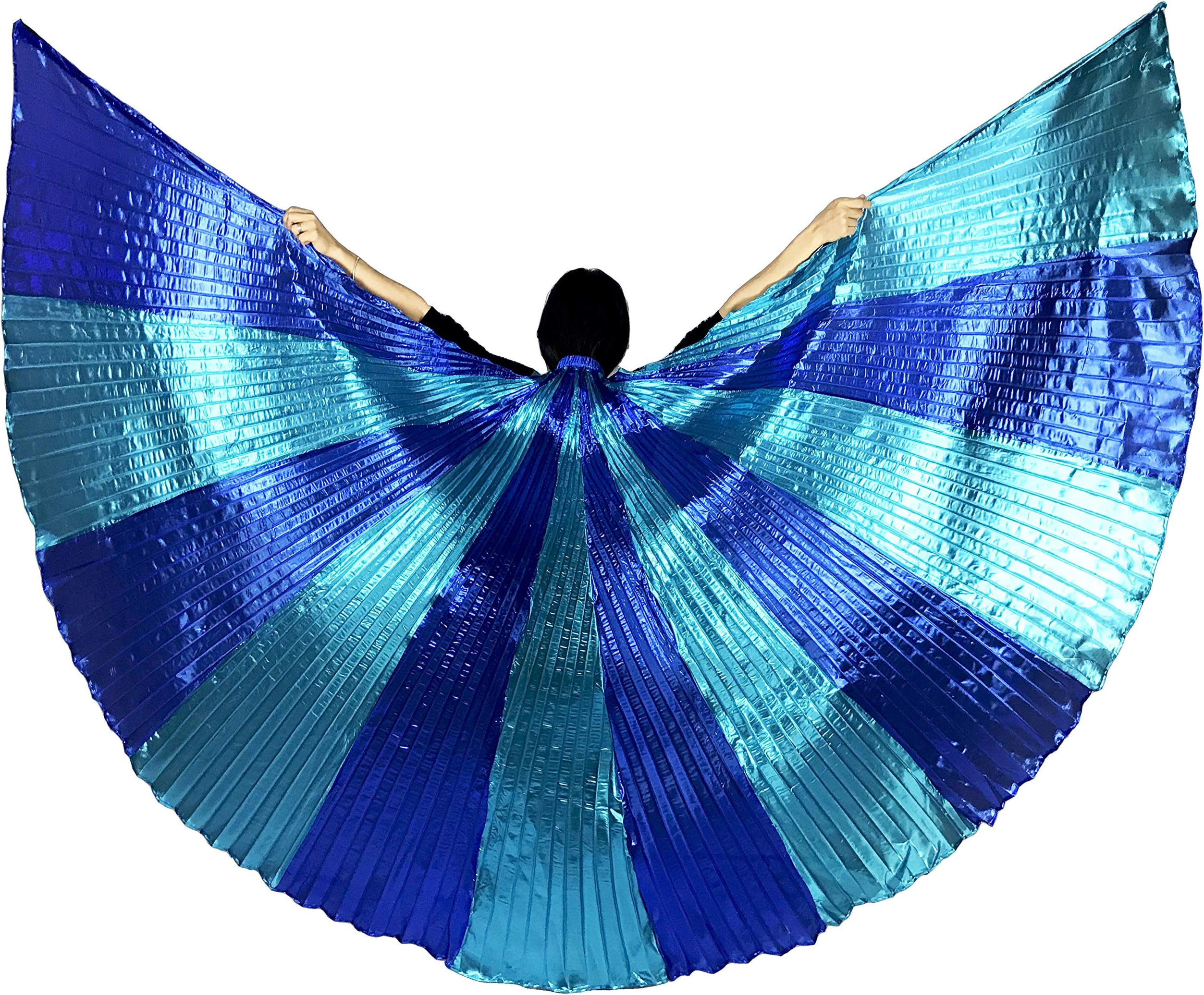 MUNAFIE Belly Dance Wings with Sticks for Adult Belly Dance Costume Angel Wings for Halloween Carnival Performance