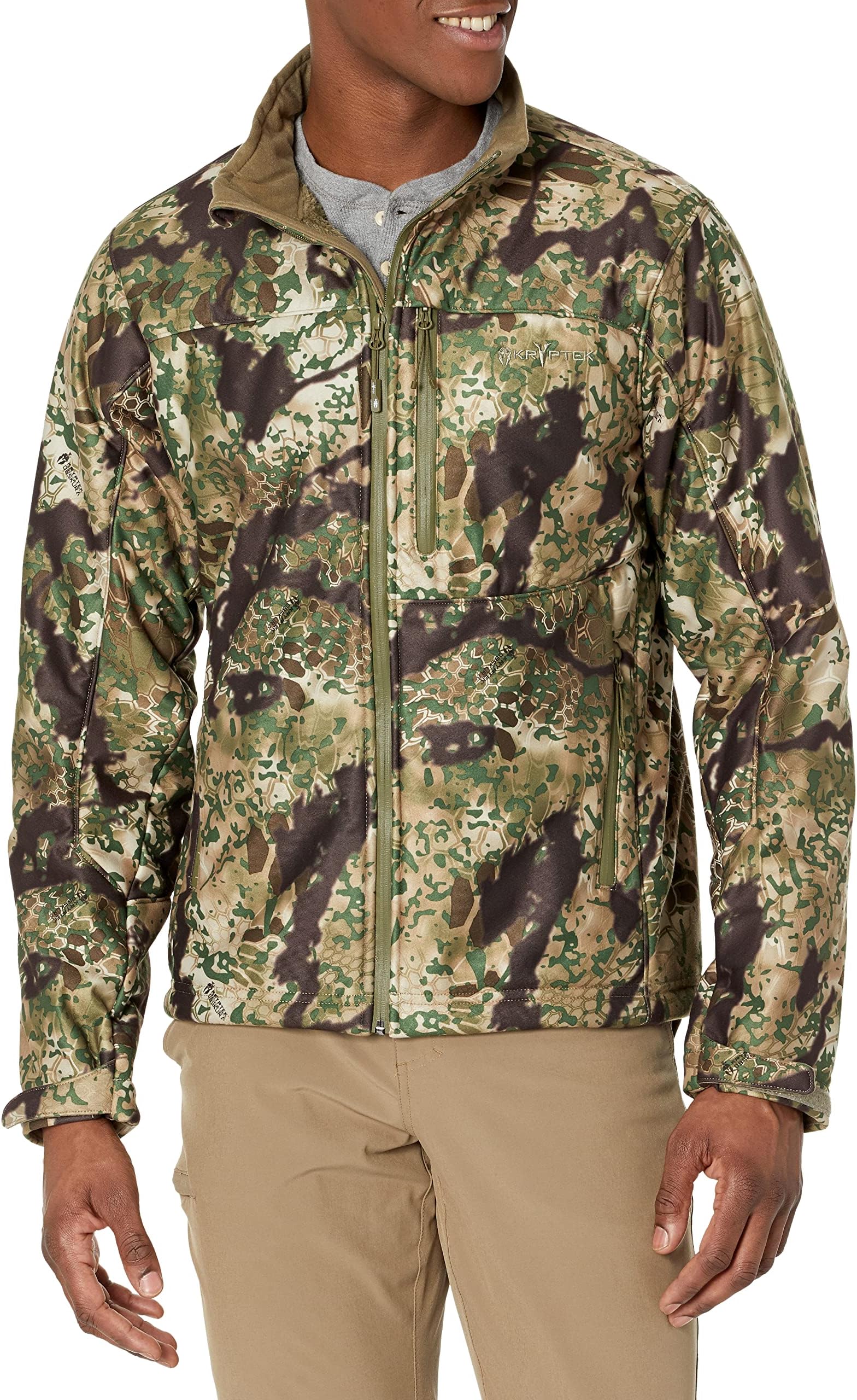 KryptekMen's Jacket Njord Windproof, Cold Weather, Super Quiet Soft Shell Camo Jacket (pack of 1)