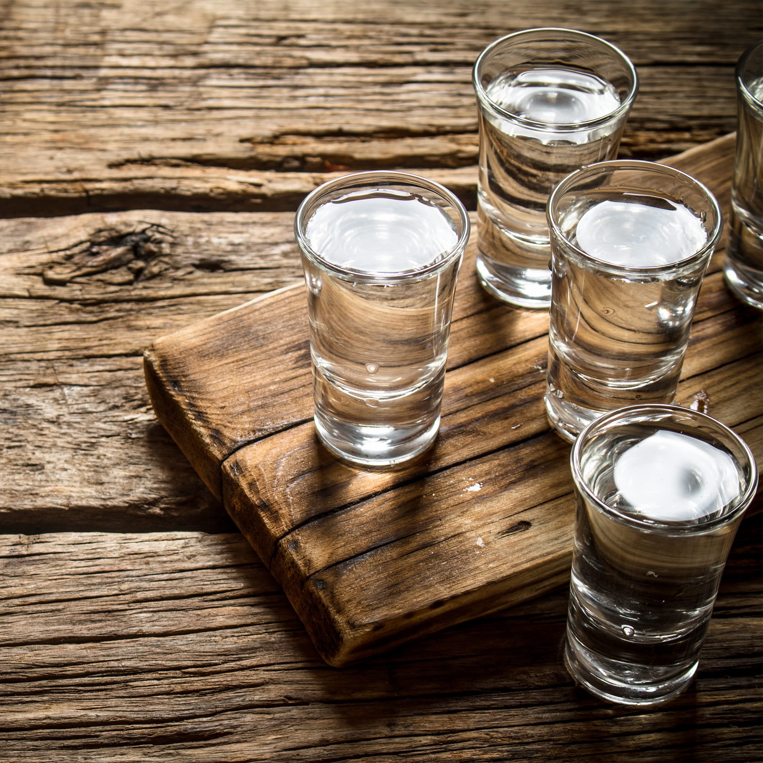 Relaxdays Set de seis vasos para chupitos, Juego de vasos para tequila, 4 cl, Apto para lavavajillas, Transparente
