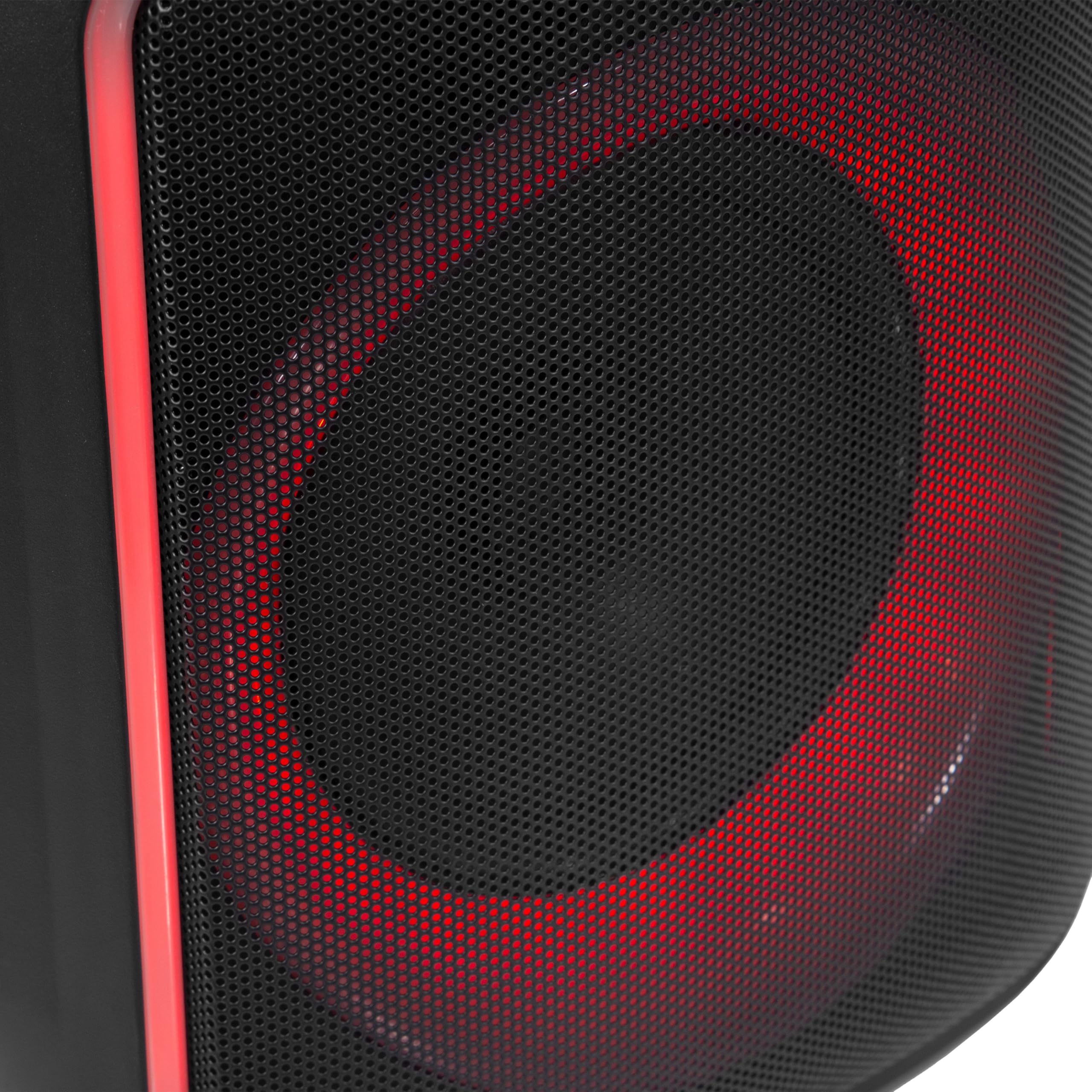 BoomTone DJ Cube 200 - Altoparlante karaoke portatile da 200 W con Bluetooth 5.0, luce LED integrata, lettore USB/SD, batteria ricaricabile al litio, ricarica USB-C, compatta e facile da trasportare.