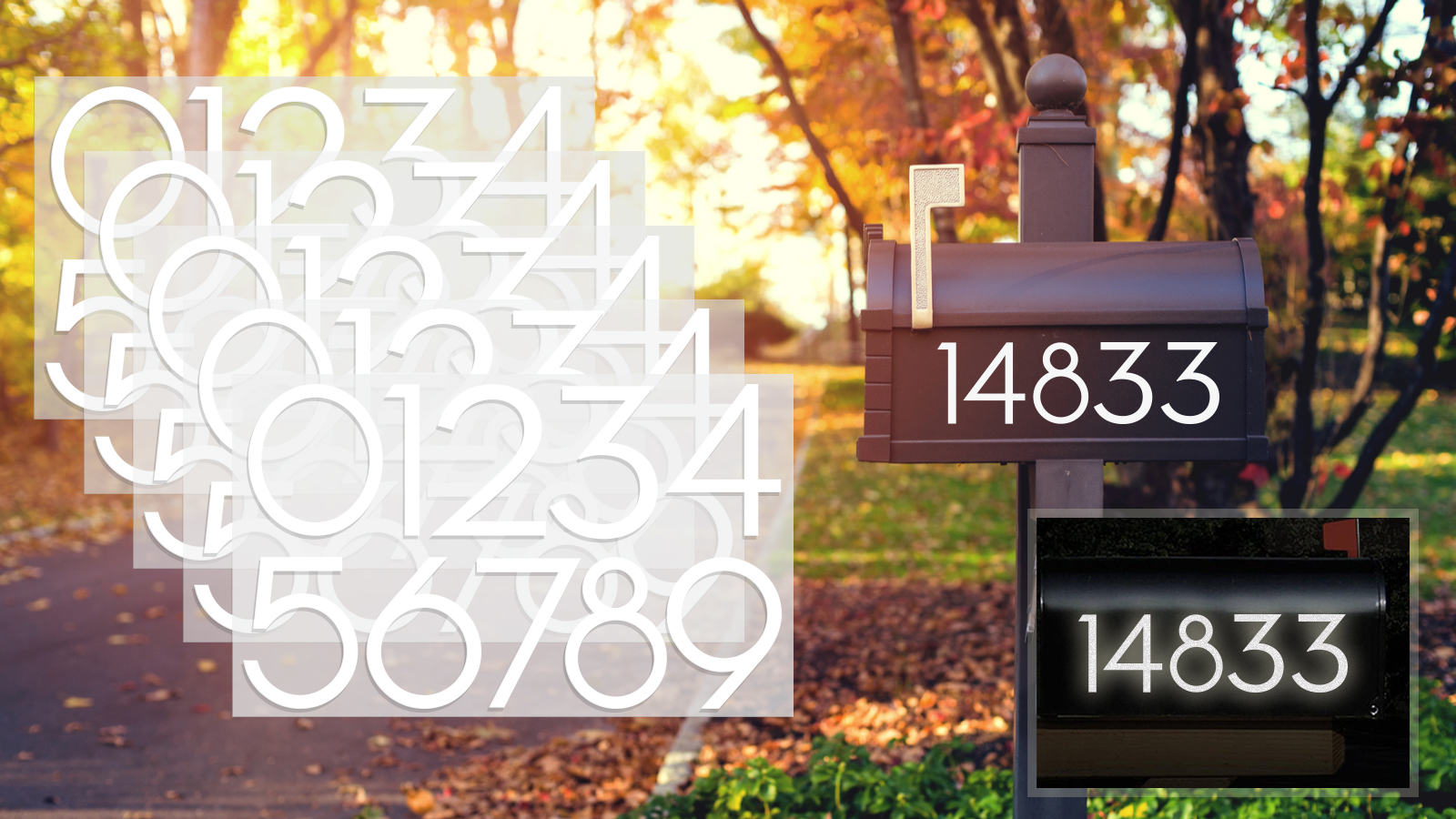 Lot De 5 Numéros De Boîte Aux Lettres, 7,62cm Autocollants En