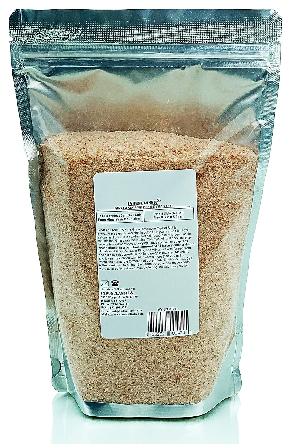 IndusClassic Kosher Pure Natural Halall Unprocessed Himalayan Edible Pink Cooking Salt Fine Grain 0.5mm to 1mm