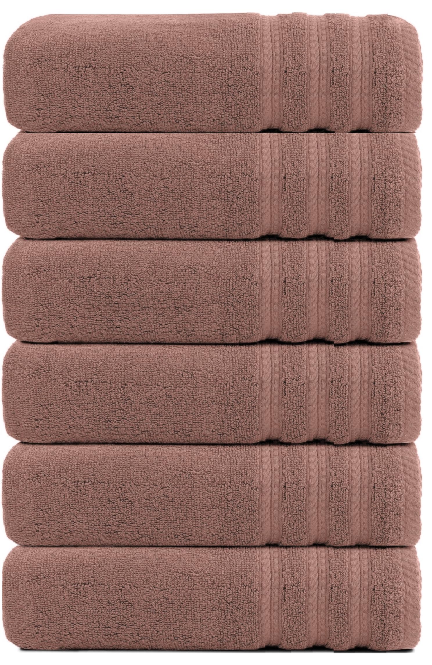 Wovenwonder Latte Jumbo Bath Towels 6 Pack 100% Egyptian Cotton Bath Sheets (75X150cm) Highly Absorbent Towel Set 500-Gsm (Latte)